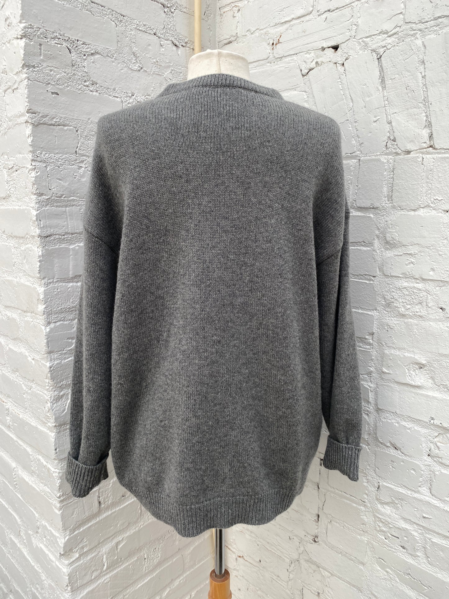 Dior Grey “Le Diable" Cashmere Sweater, 42