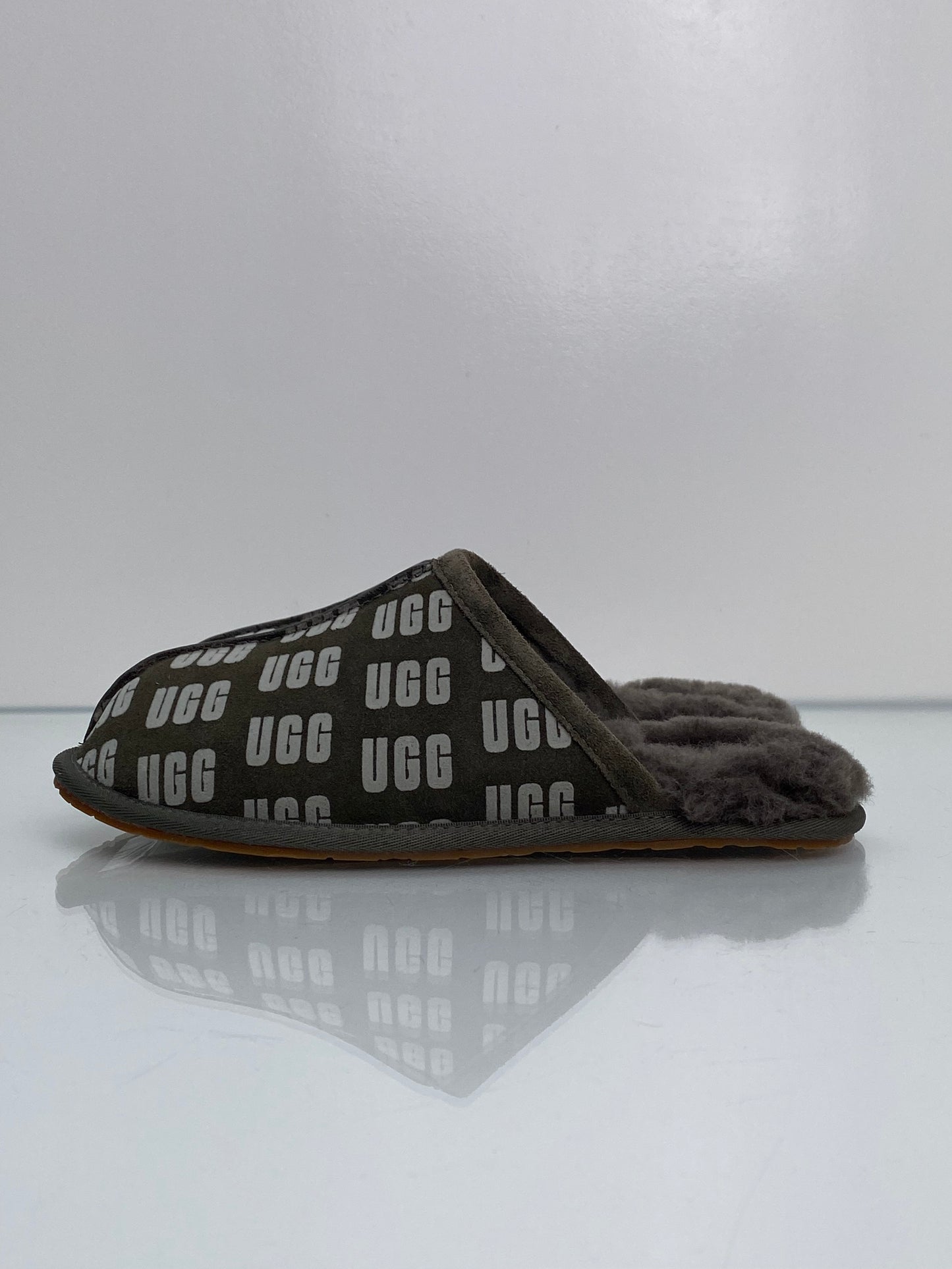 Ugg Gray Logo Slippers, 9
