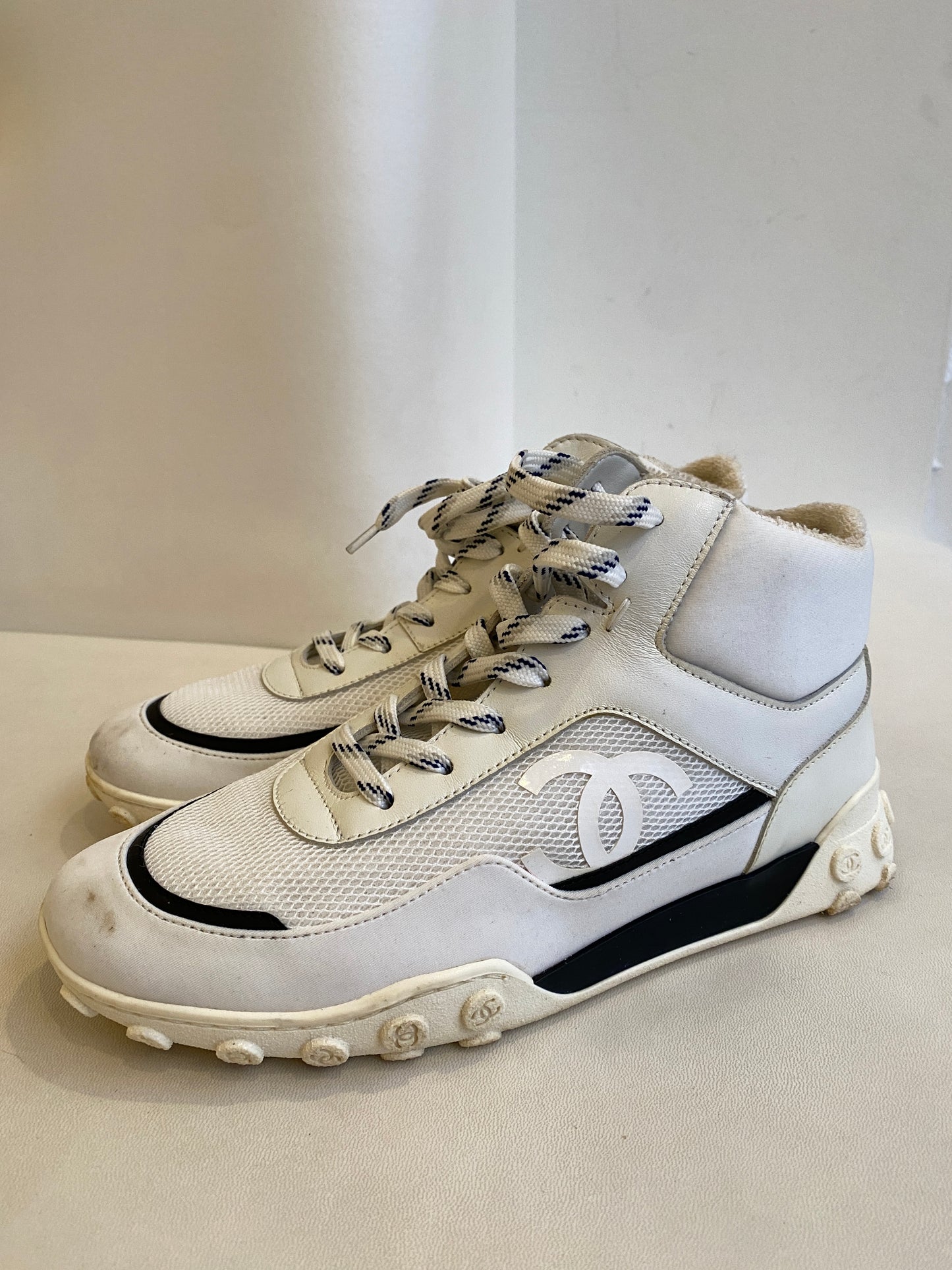 Chanel Mid-Rise White Sneakers