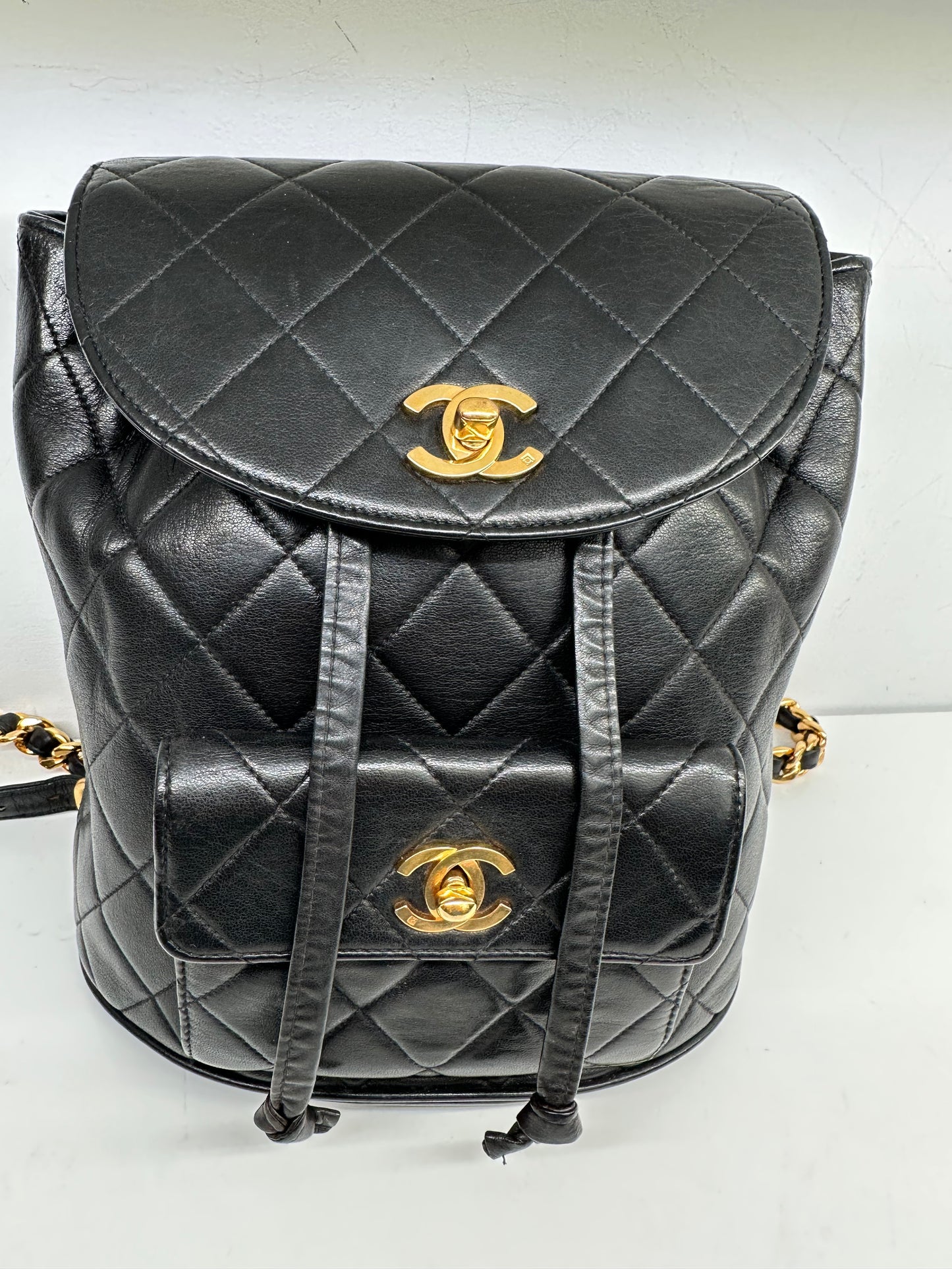 Chanel Duma Vintage Black Leather Backpack