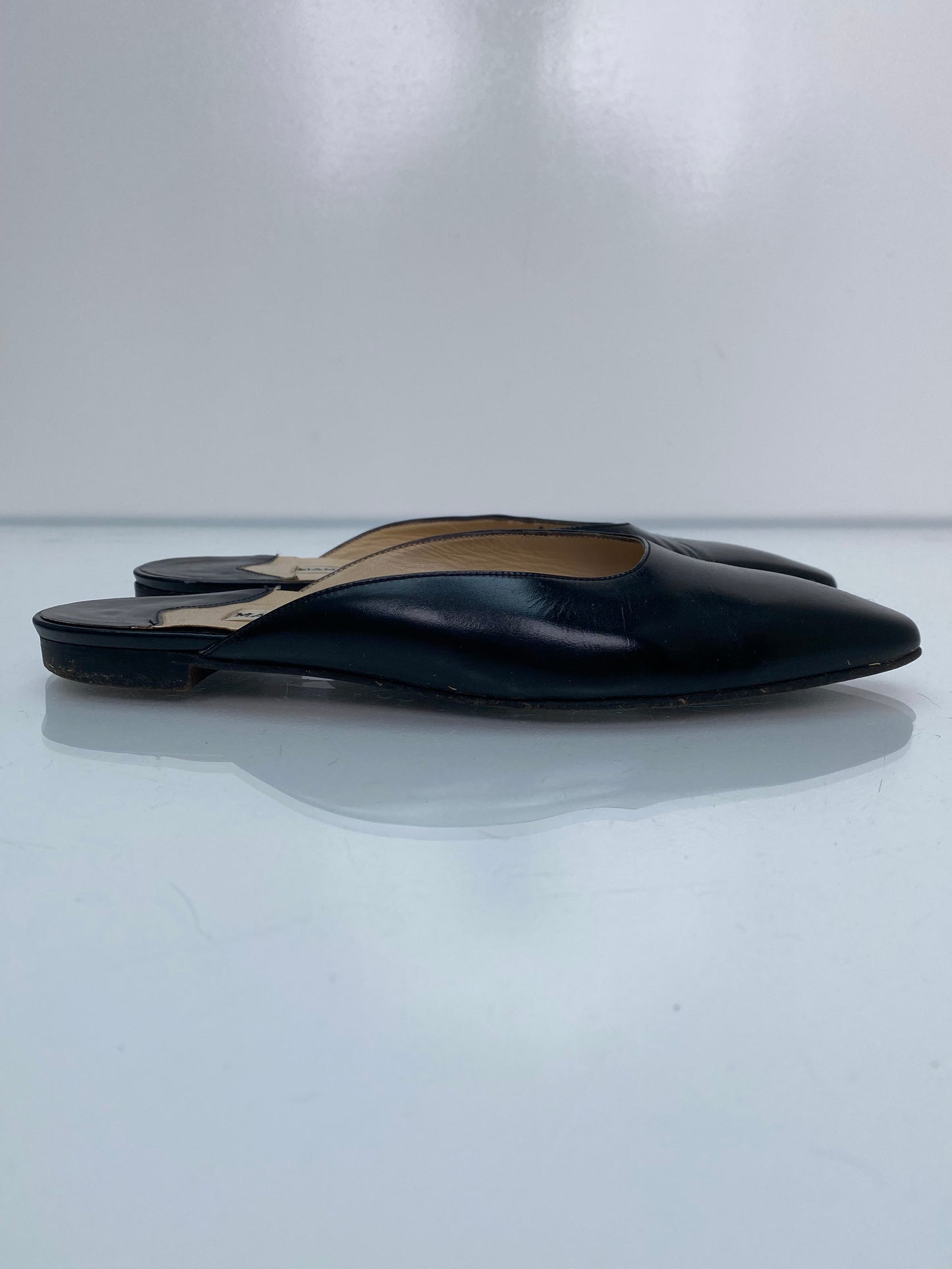 Manolo Blahnik Black Mules, 37 (As Is)