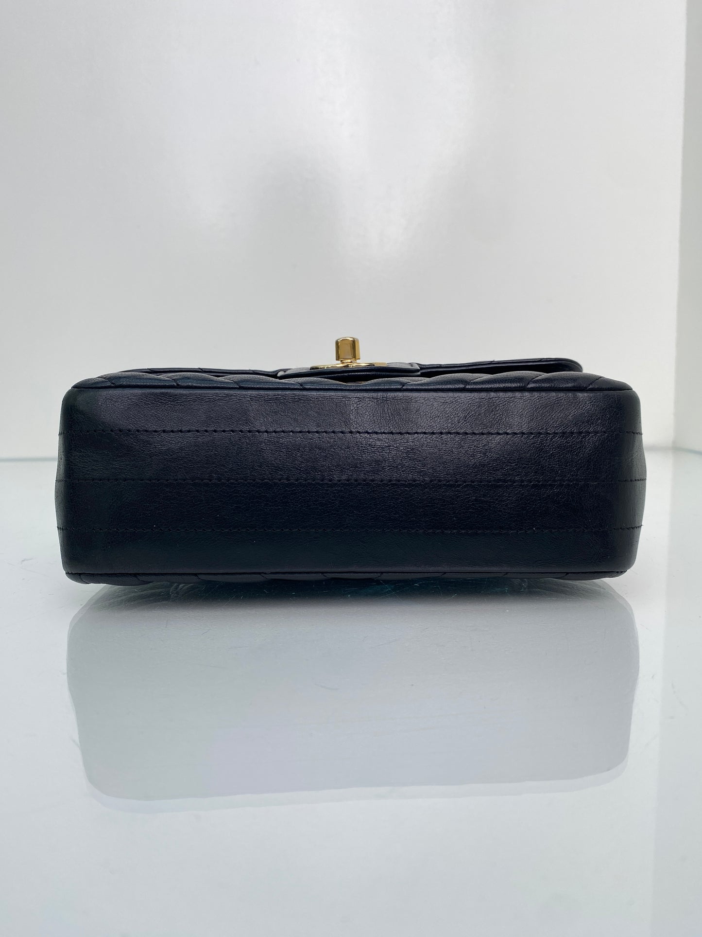 Chanel Classic Black Mini Rectangular Chevron Flap Bag GHW