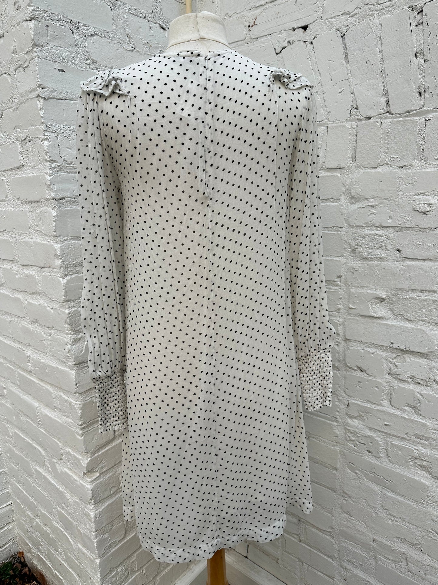 Ganni White & Black Polka Dot Dress, 38