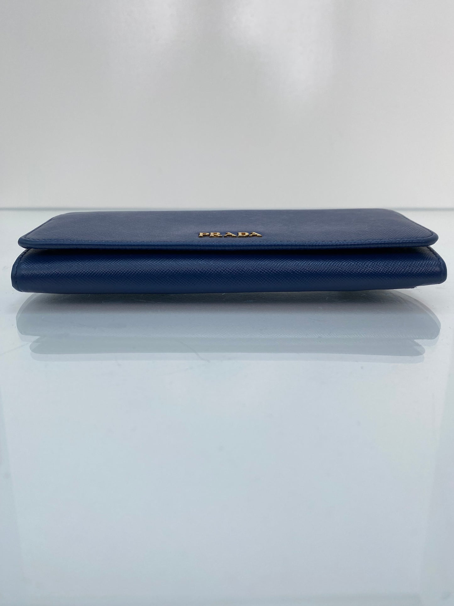 Prada Navy Saffiano Long Wallet