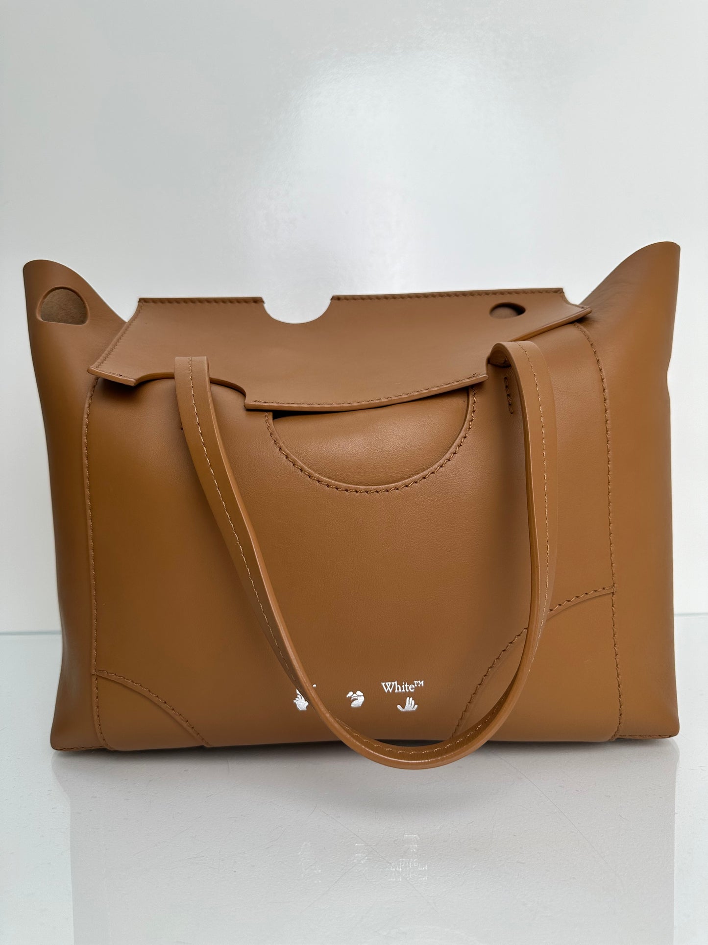 Off-White Tan Leather Tote