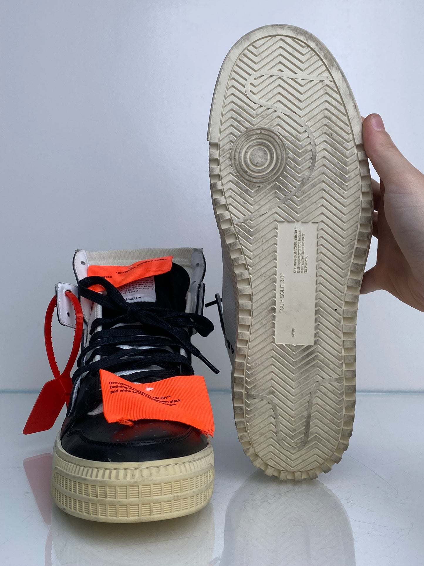 Off-White Men’s Black & White “Sample” Sneakers, 43