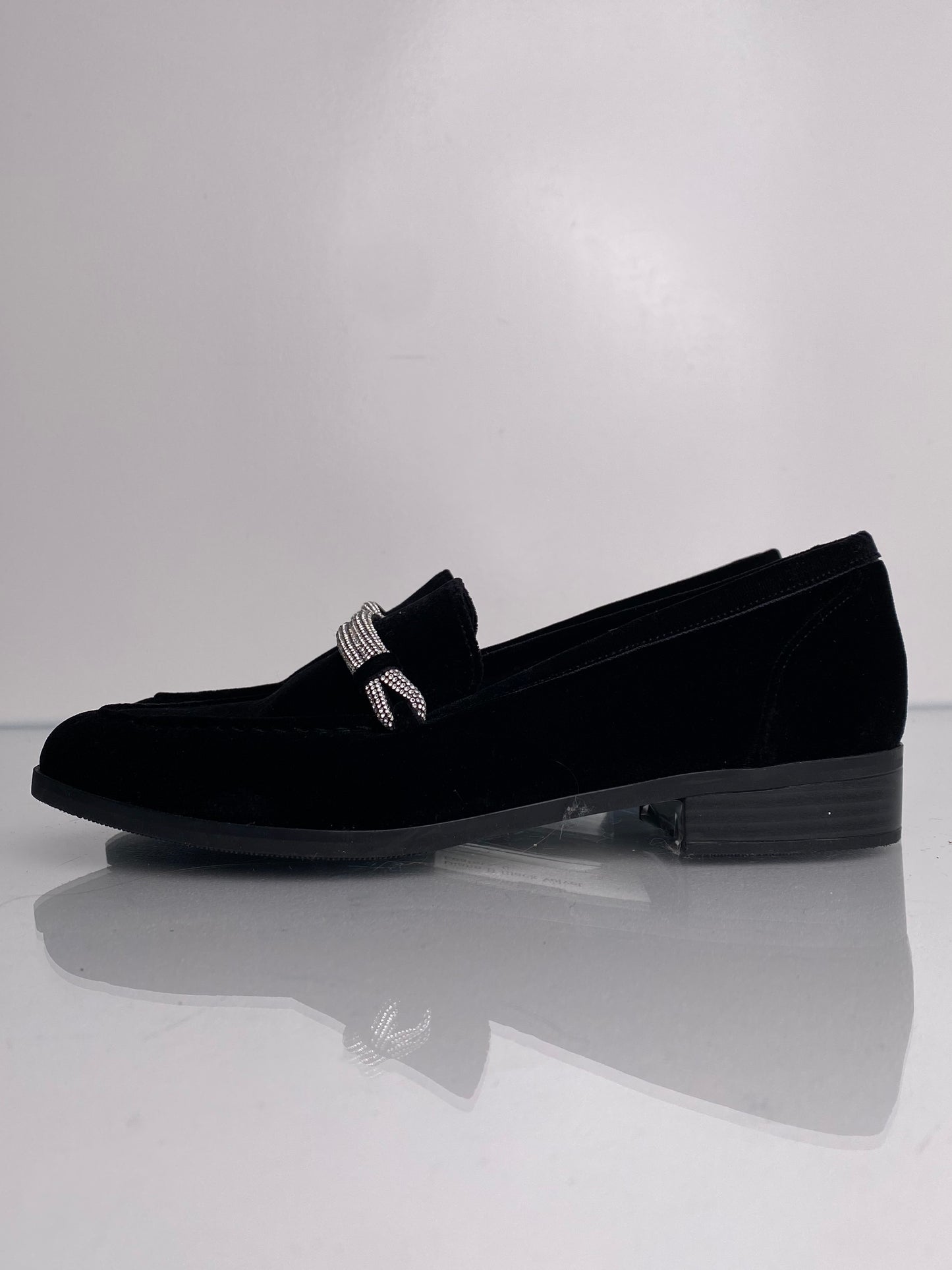 Diane B Black Velvet Loafers, 6