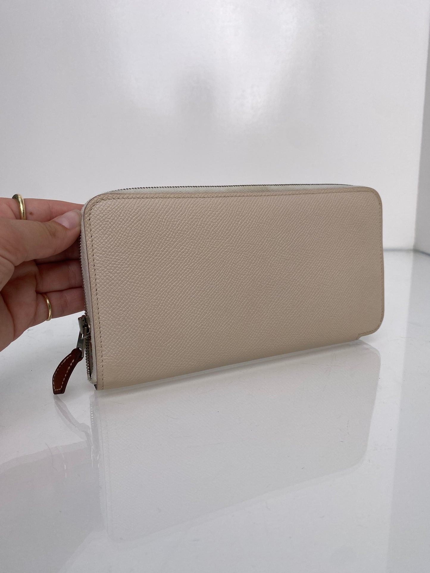 Hermes Azap Silk Nata Epsom Zip around Long wallet PHW