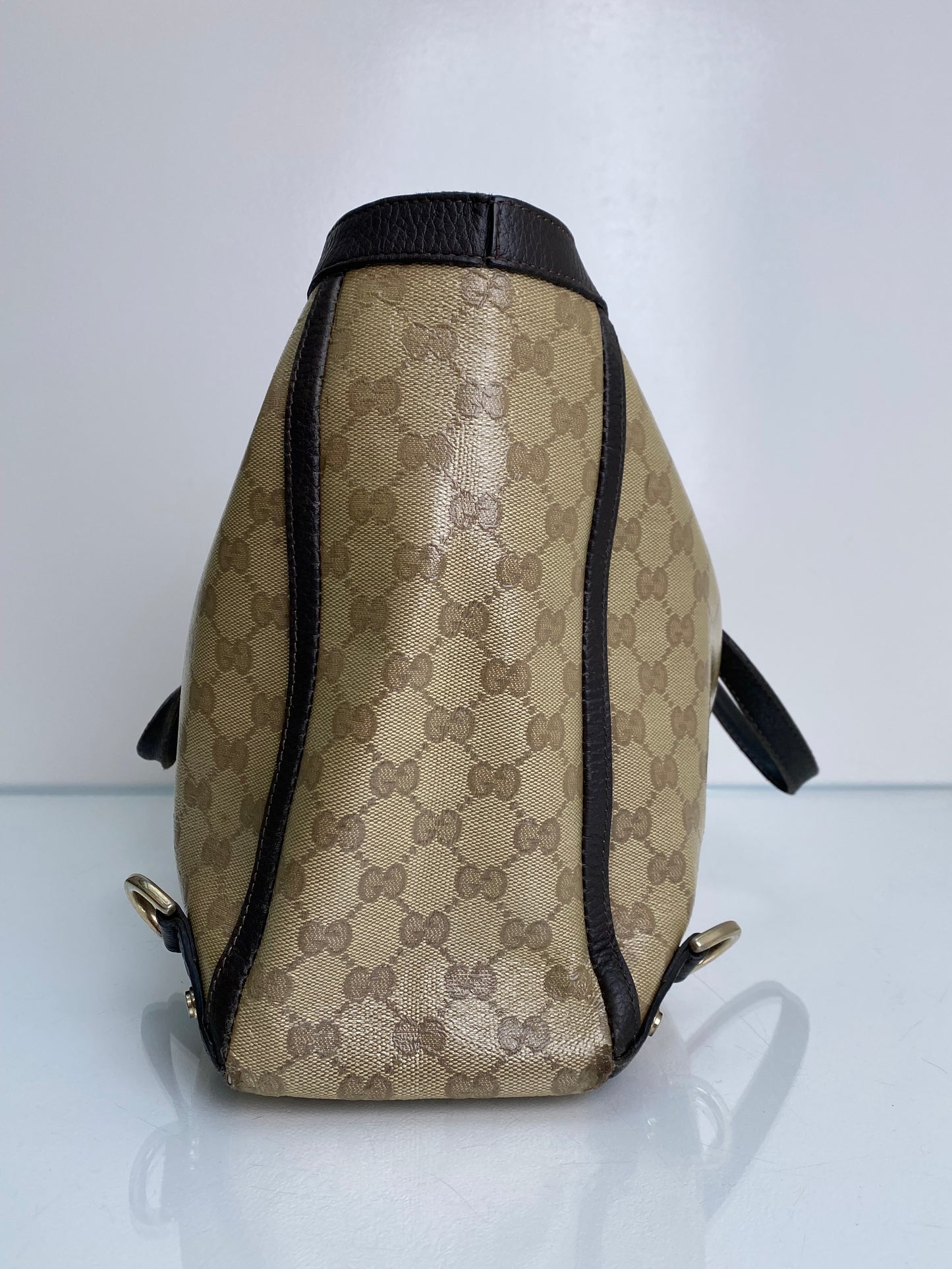 Gucci Vintage Supreme Coated Canvas Tote Bag GHW