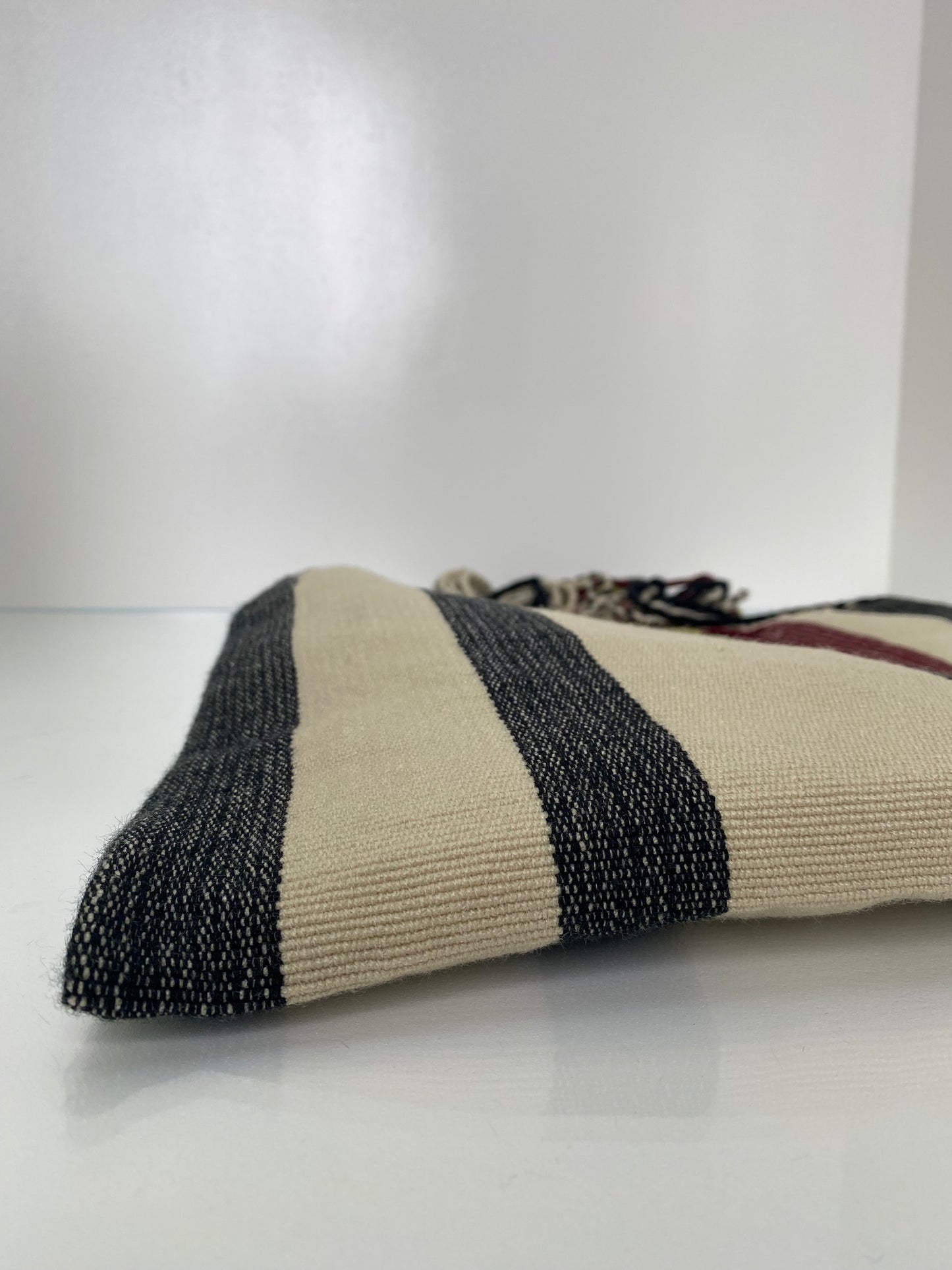 Marni Cream, Black, Burgundy, & Multicolor Striped Tote Bag