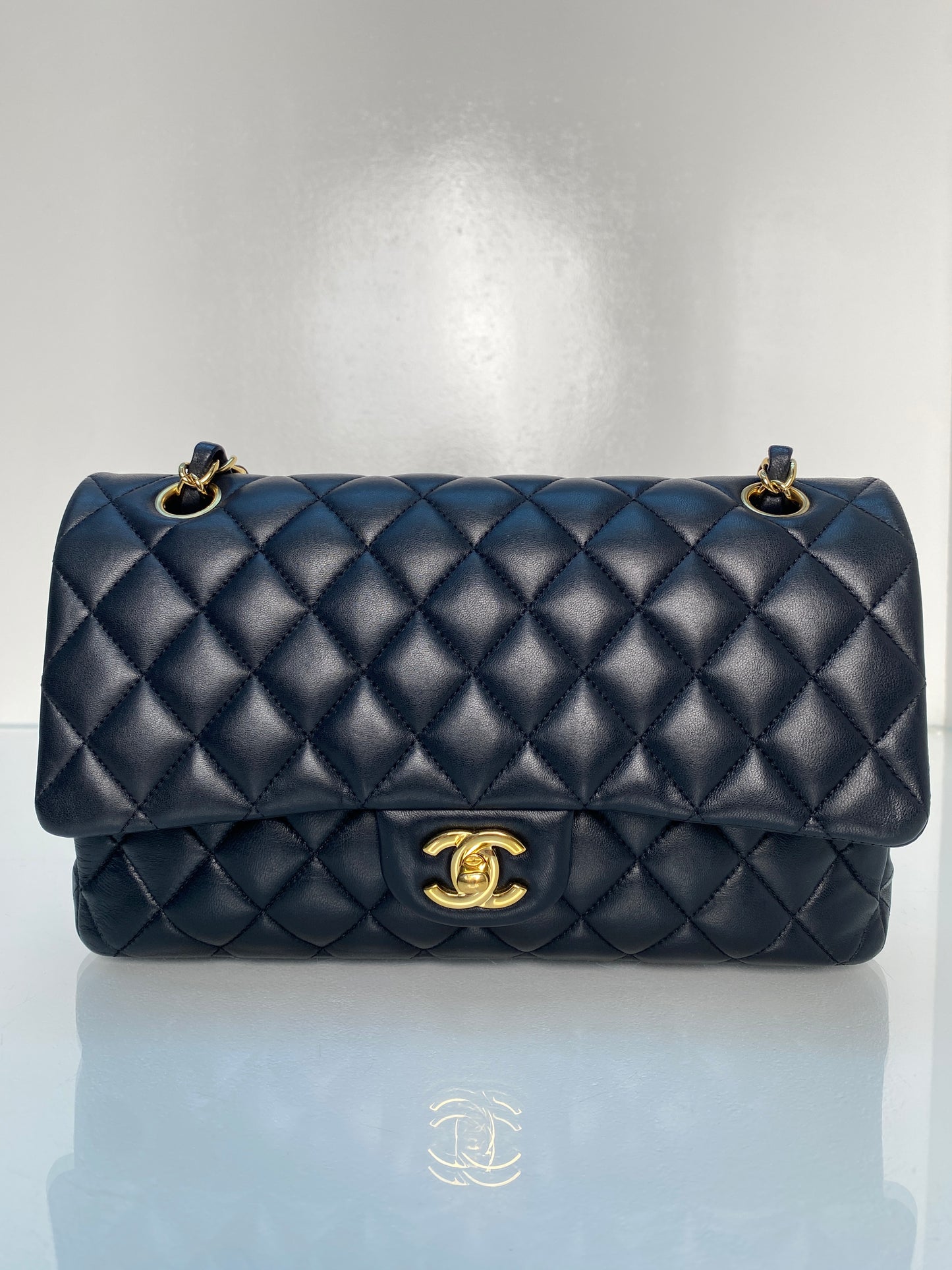 Chanel Medium Double Flap Black Lambskin GHW #23