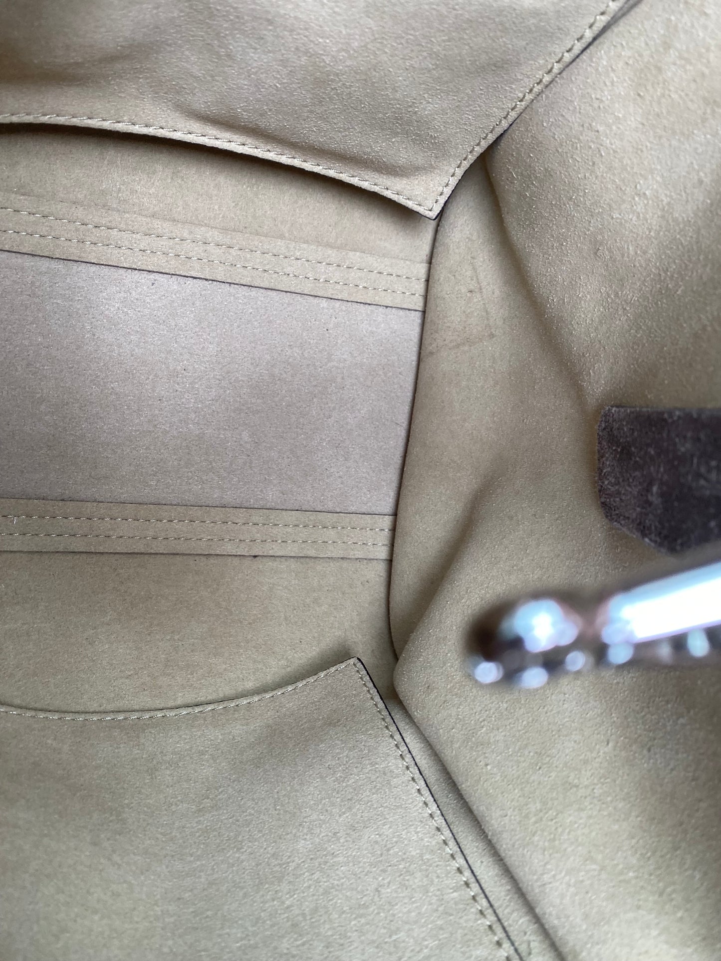 Max Mara Grey Taupe Suede Bag