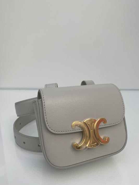 Celine Grey Triomphe Mini Belt Bag