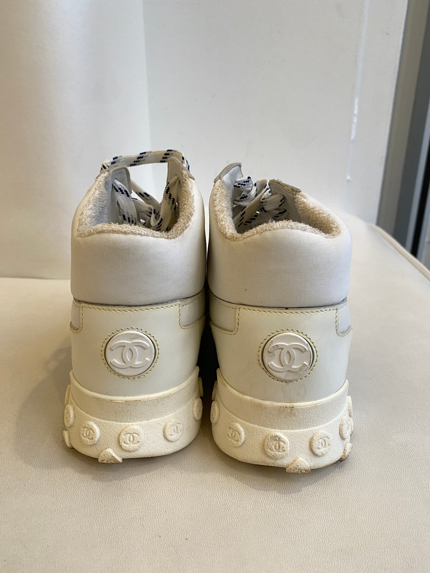Chanel Mid-Rise White Sneakers