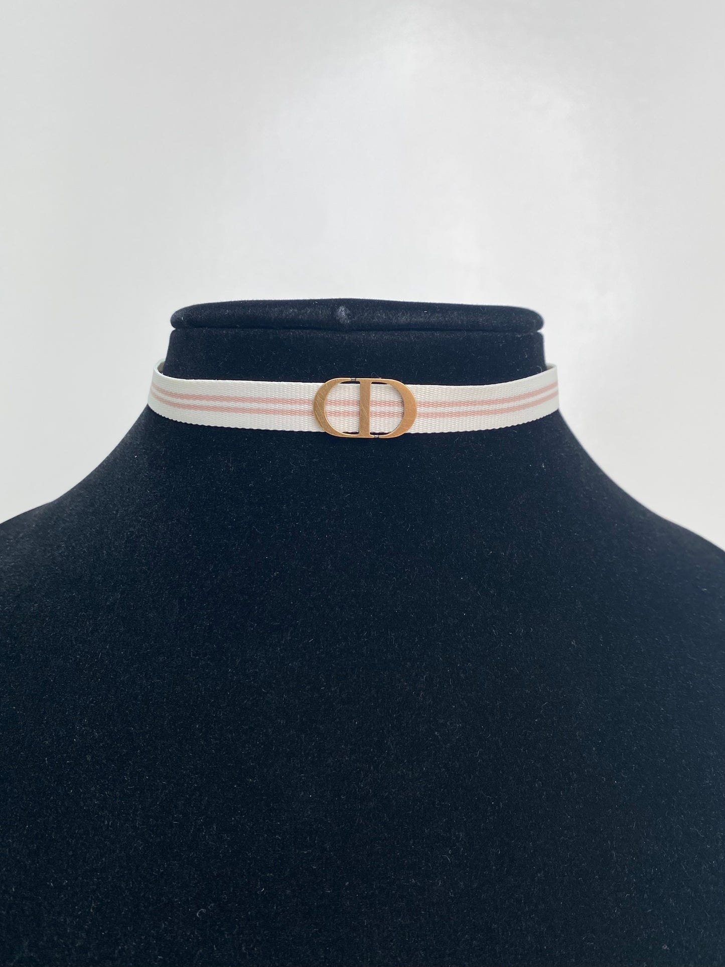 Christian Dior Pink/White CD Choker Necklace