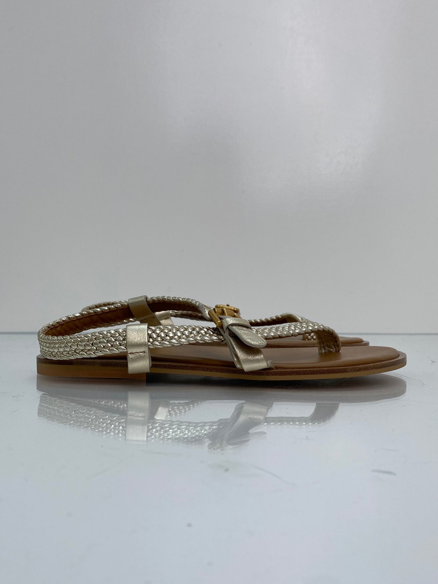 See By Chloe Gold Braided Sandals, 38.5