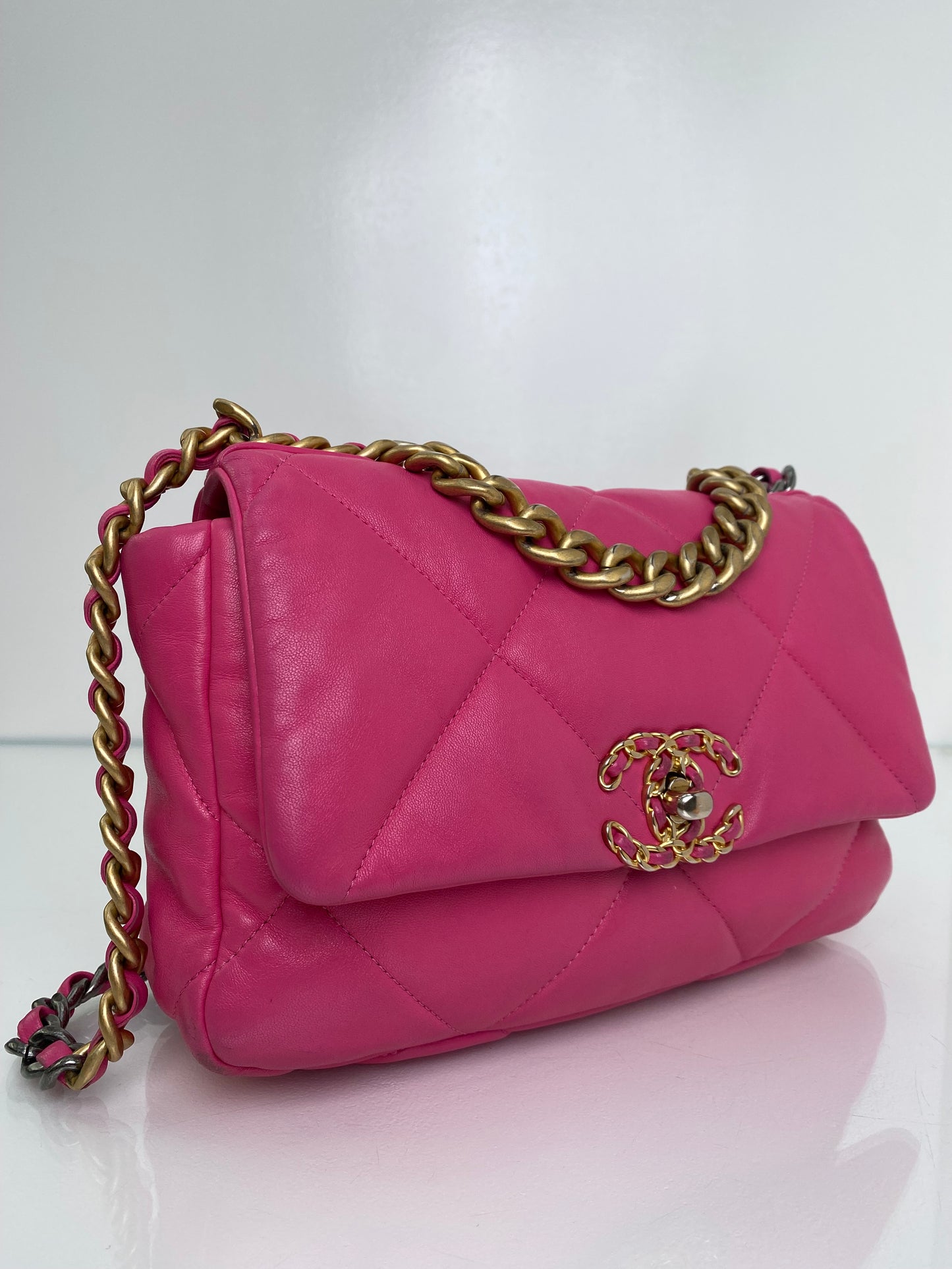 Chanel Pink 19 Medium Flap Bag TTHW