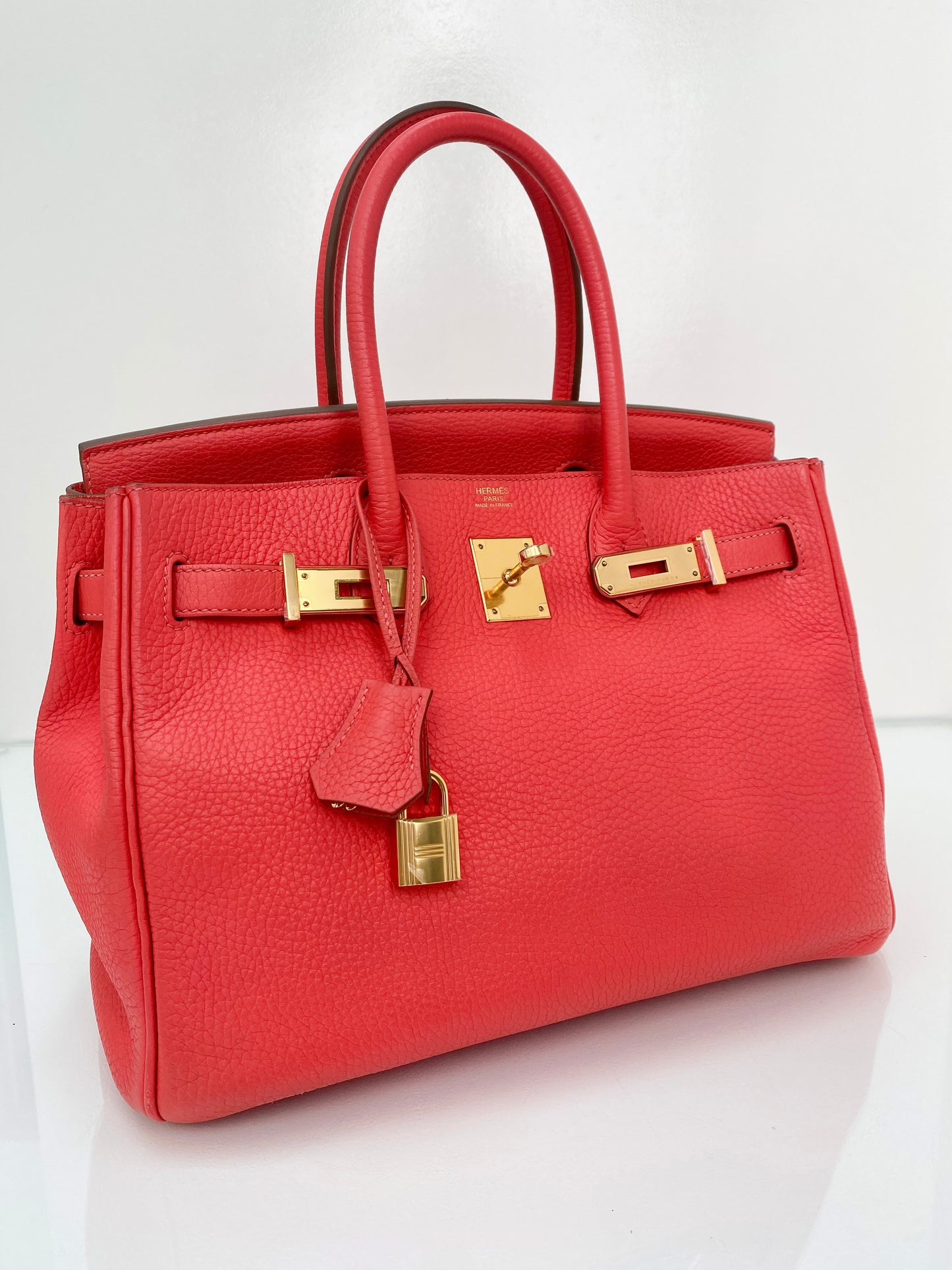 Hermes Birkin 30 Rose Jaipur Clemence GHW #R Box
