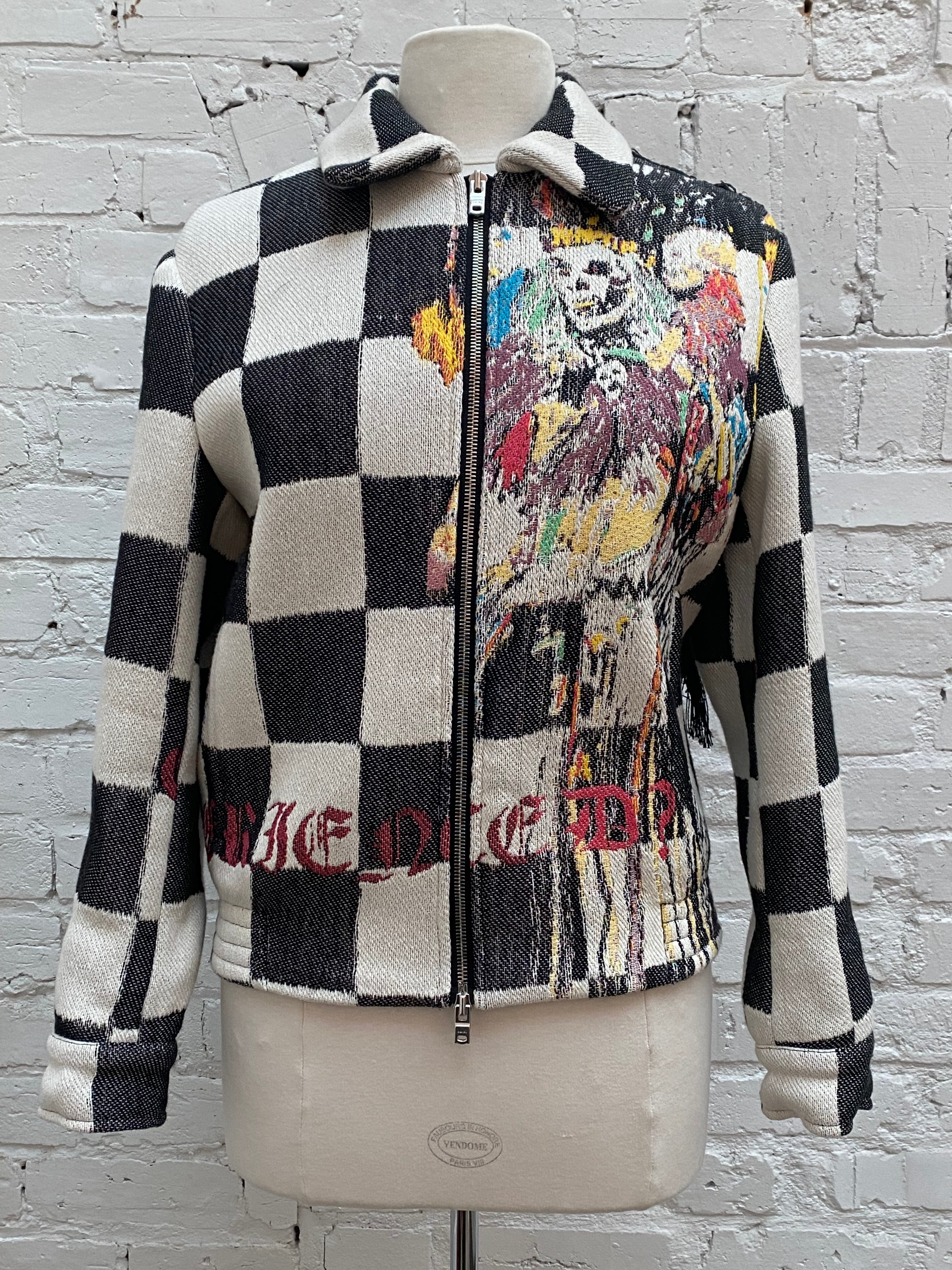 Amiri X Wes Lang Sacrifices White, Black, & Multicolor Checkered Jacke