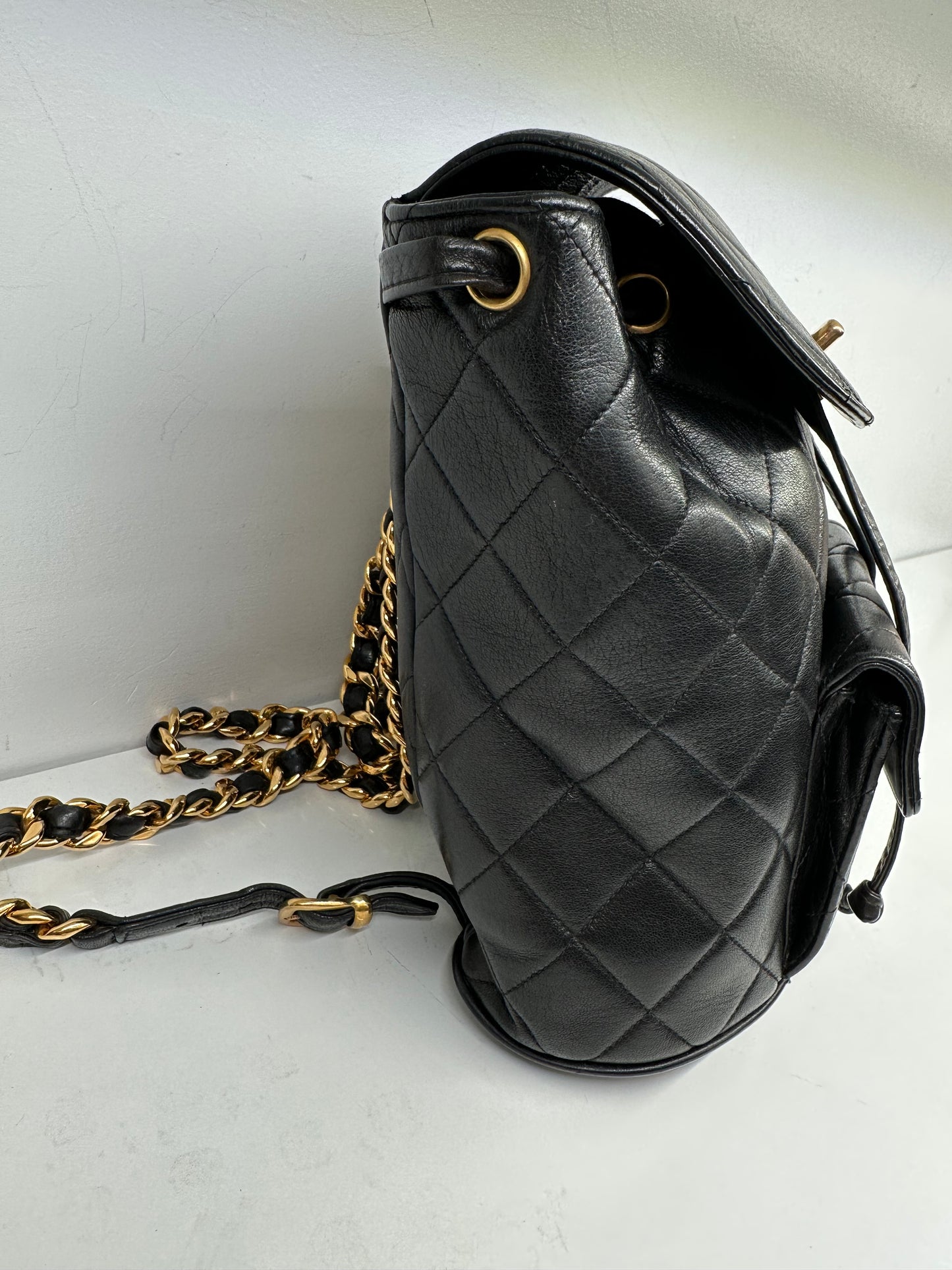 Chanel Duma Vintage Black Leather Backpack