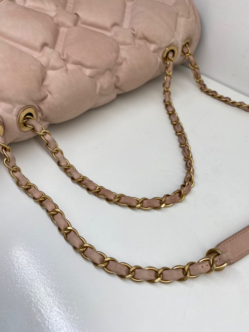 Chanel Quilted Pink Puffer Bag GHW