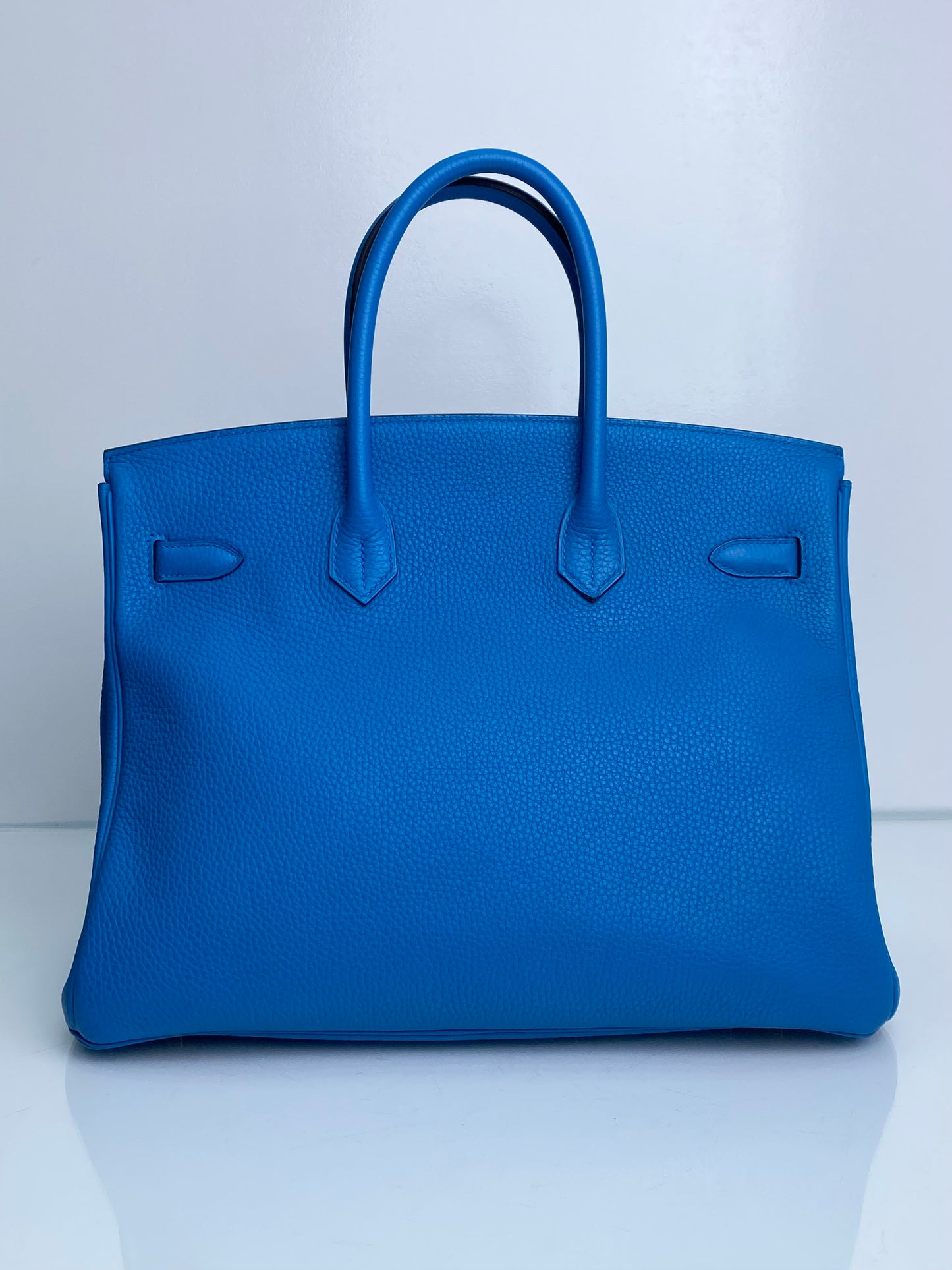 Hermes Birkin 35 Bleu Zanzibar Clemence GHW #A