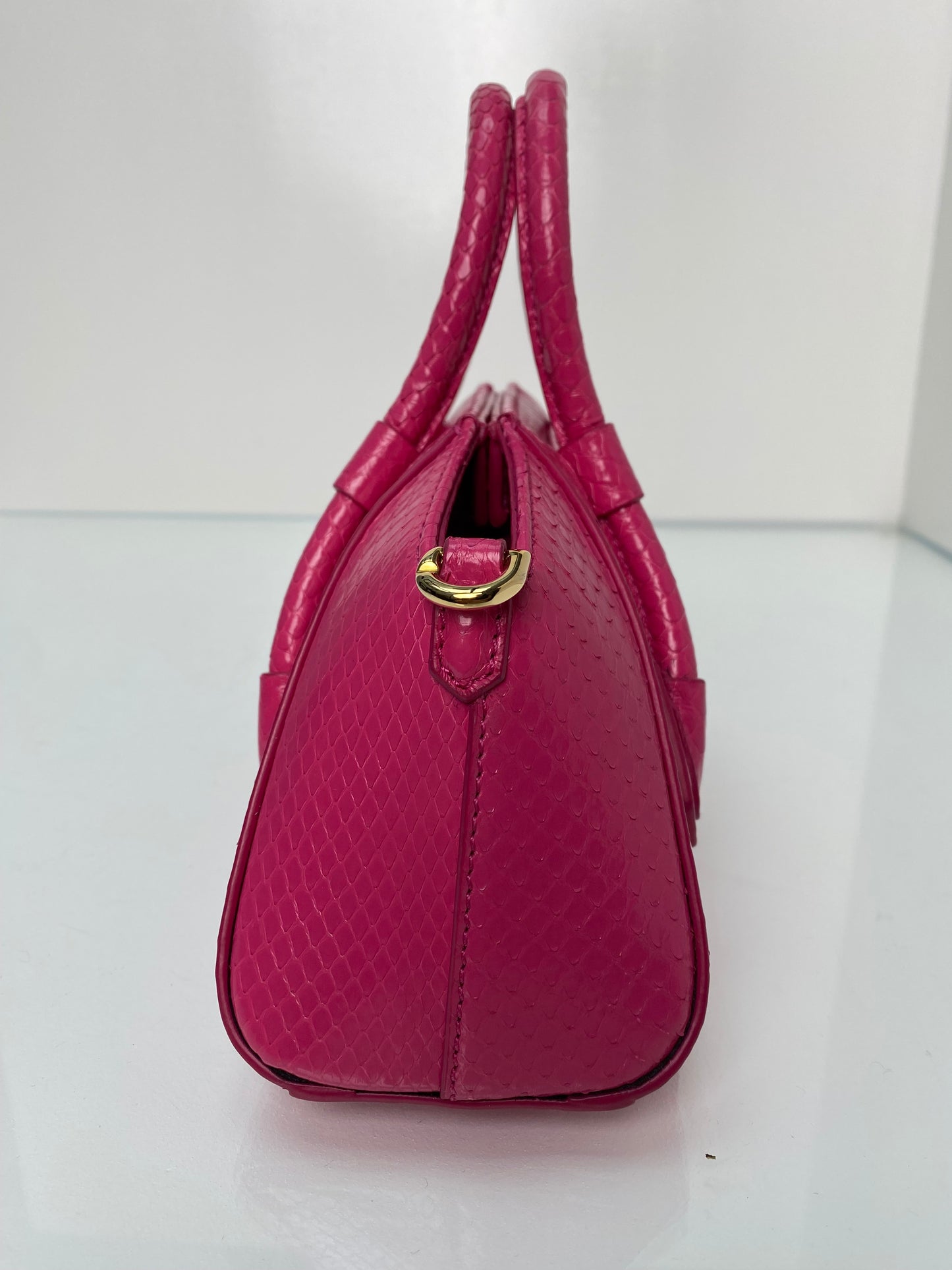 Givenchy Mini Antigona Stretch Pink Snakeprint Bag GHW