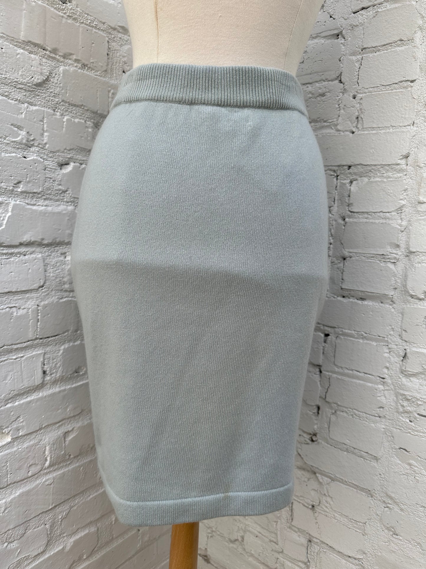 Chanel Robin Egg Blue Cashmere Skirt