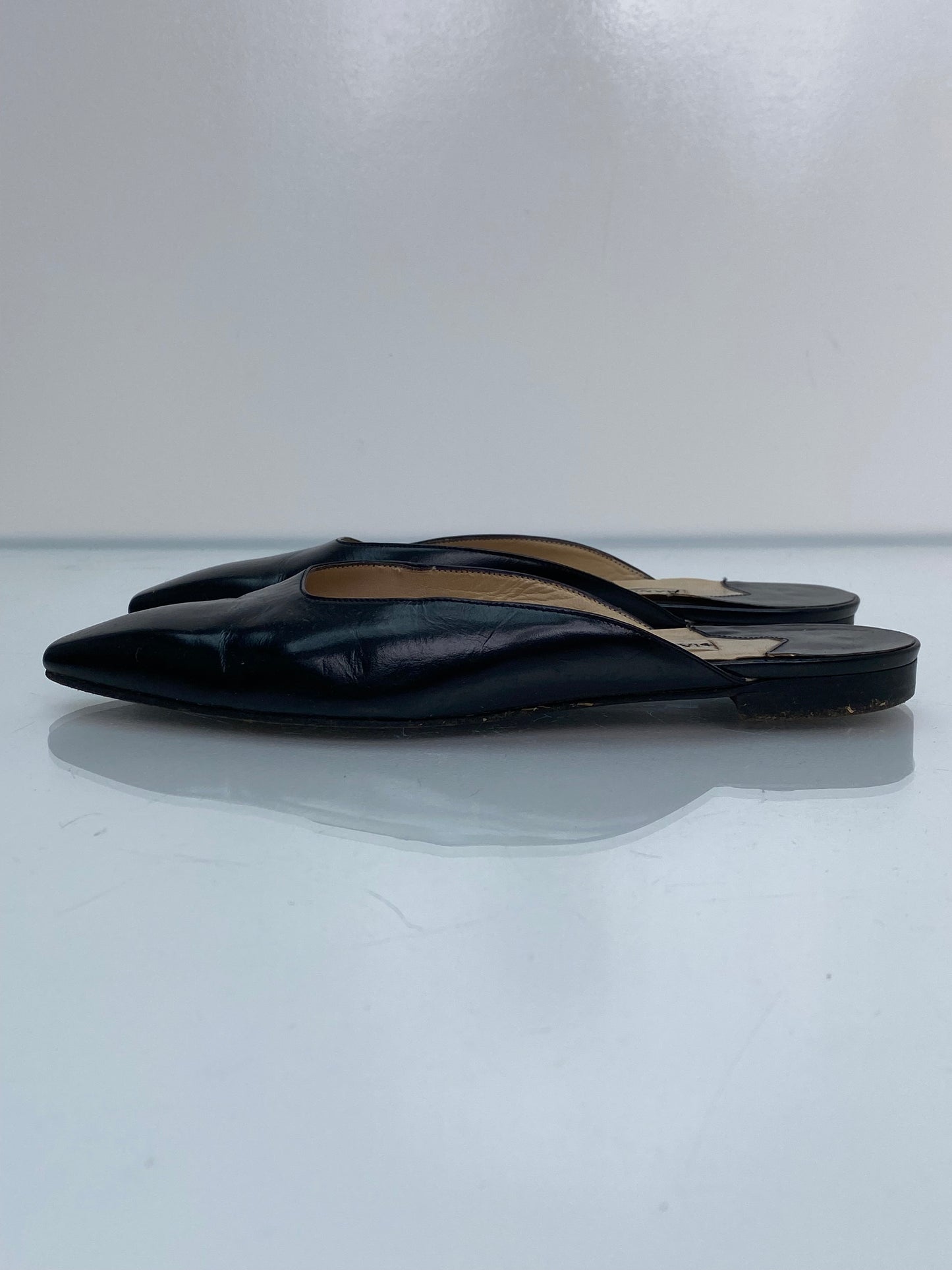 Manolo Blahnik Black Mules, 37 (As Is)