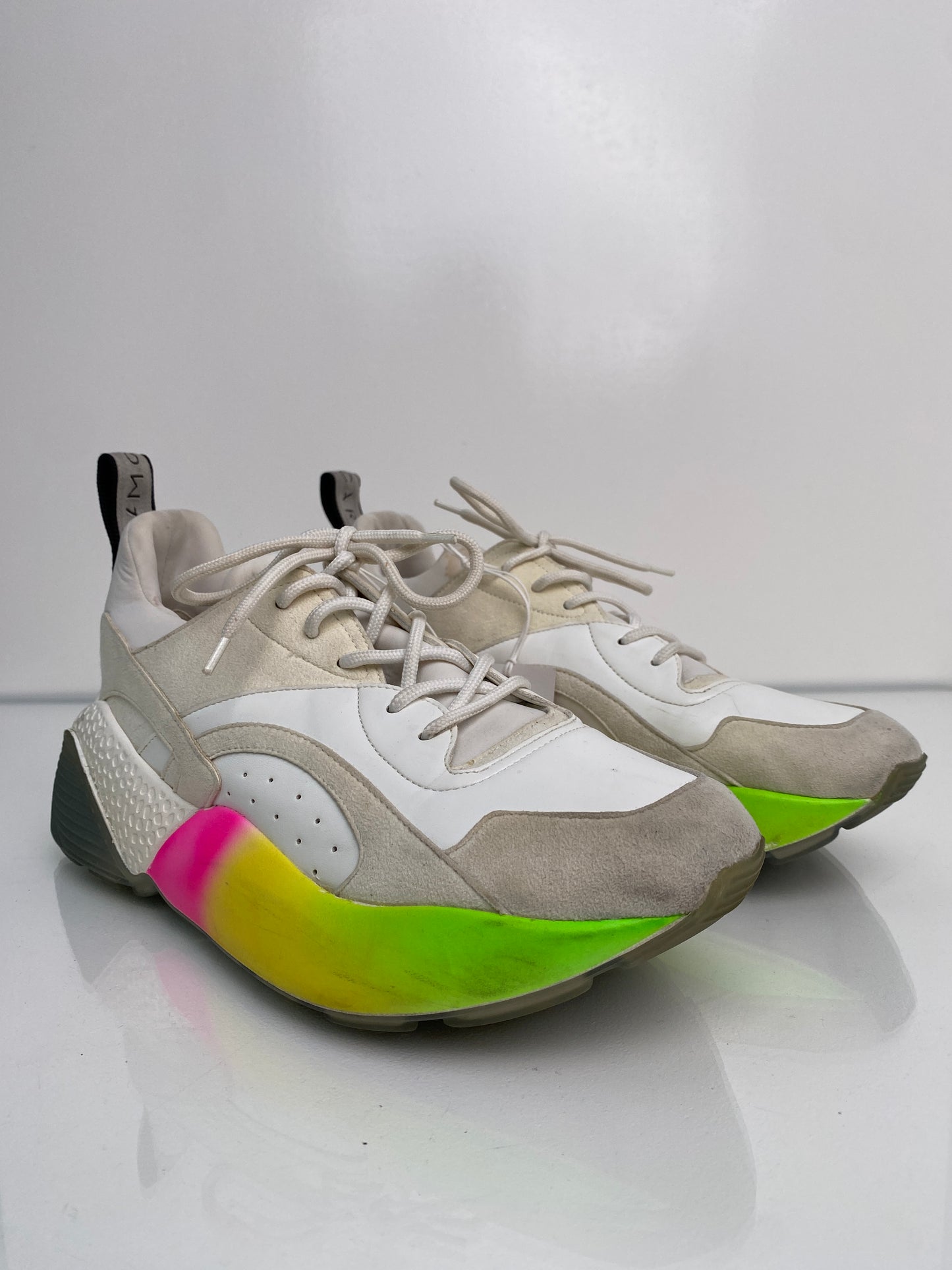 Stella McCartney White Eclypse Rainbow Sneakers, 40