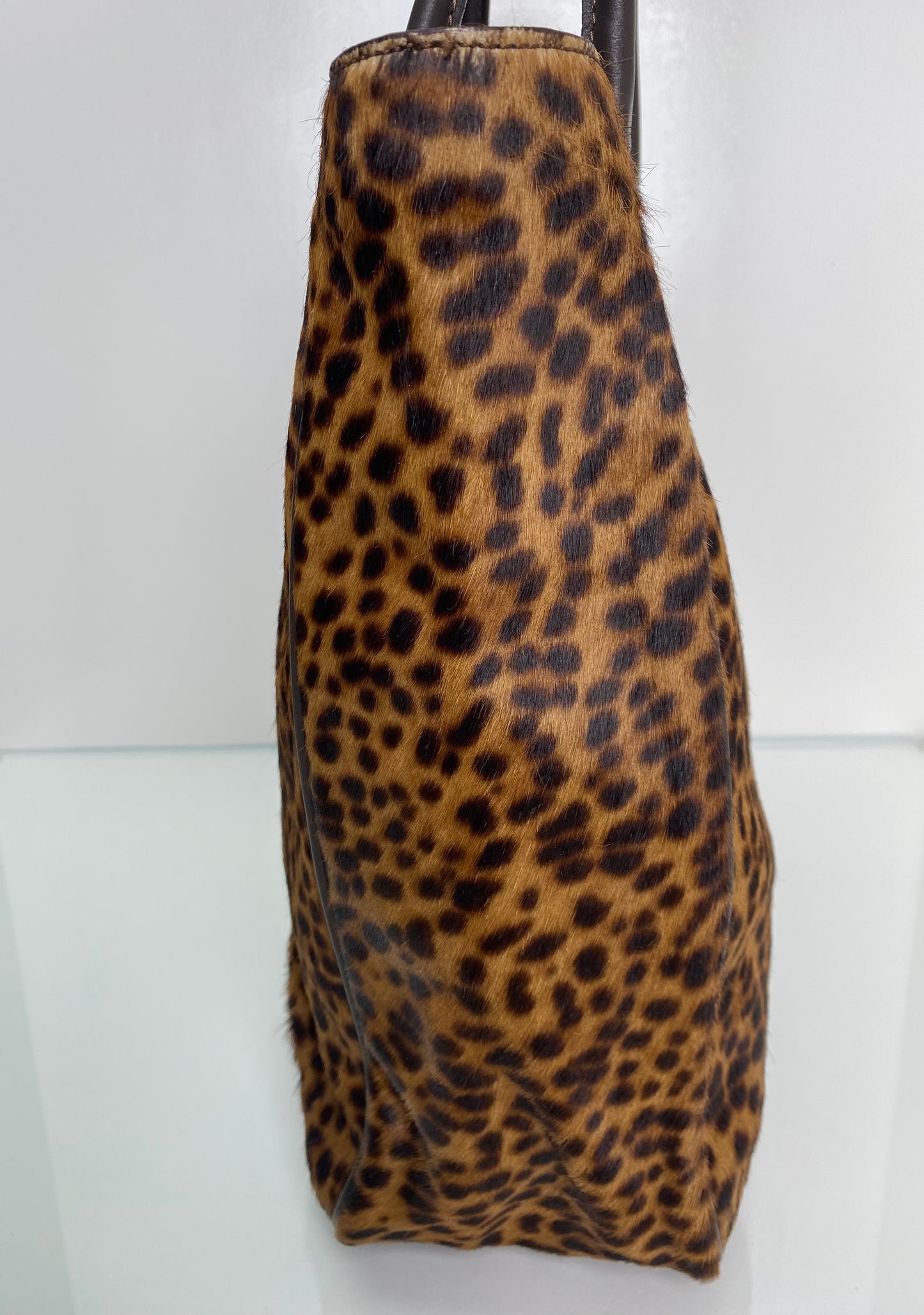 Iacucci Leopard Pony Hair Tote Bag