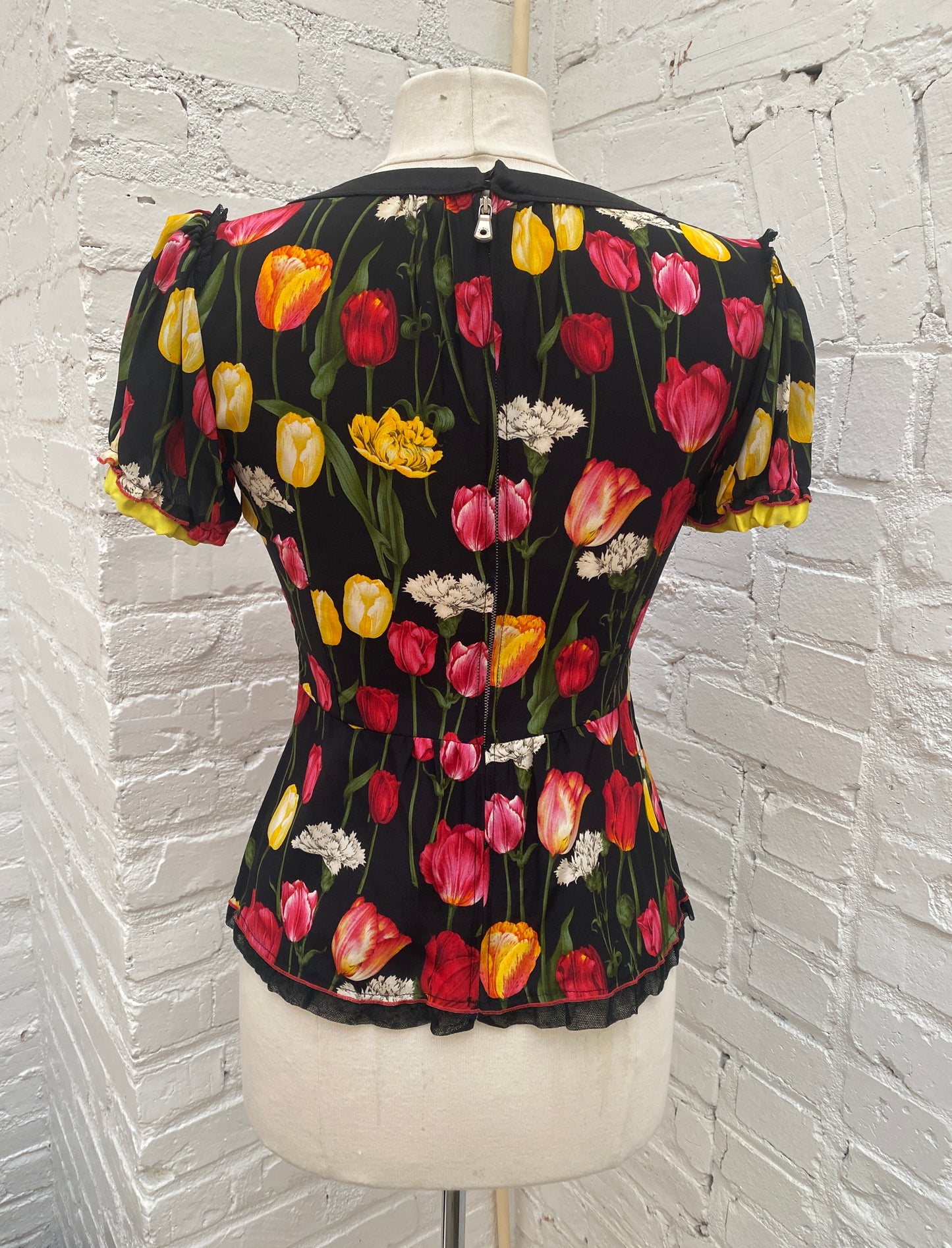 Dolce & Gabbana Black Tulip Skirt Set, 40