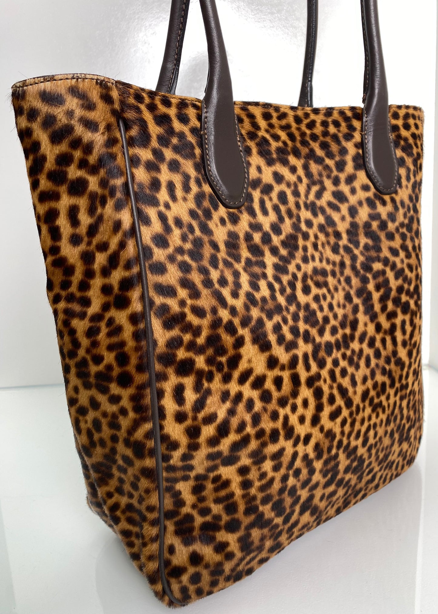 Iacucci Leopard Pony Hair Tote Bag