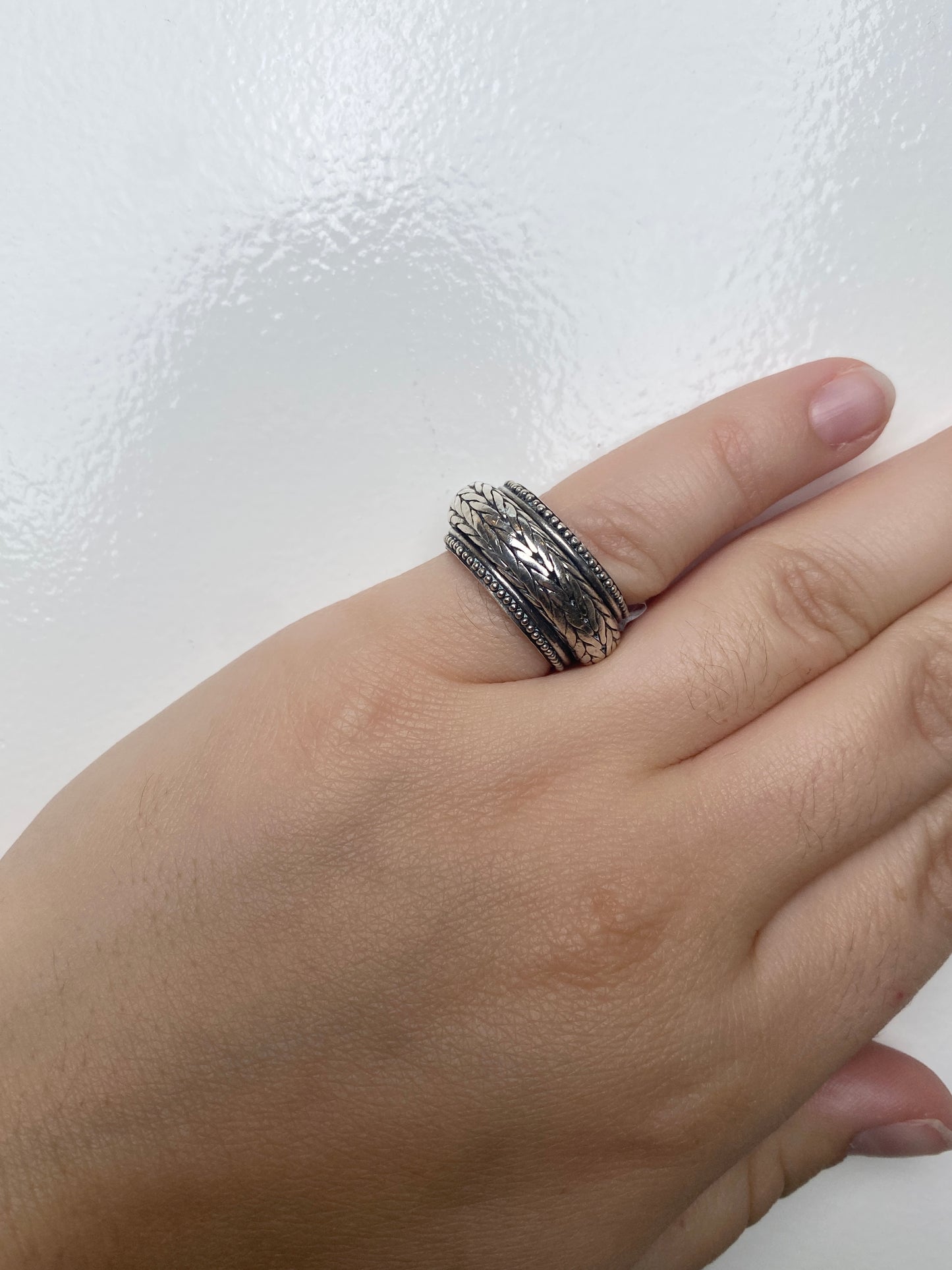 John Hardy Sterling Silver Braided Spin Ring, 5.75