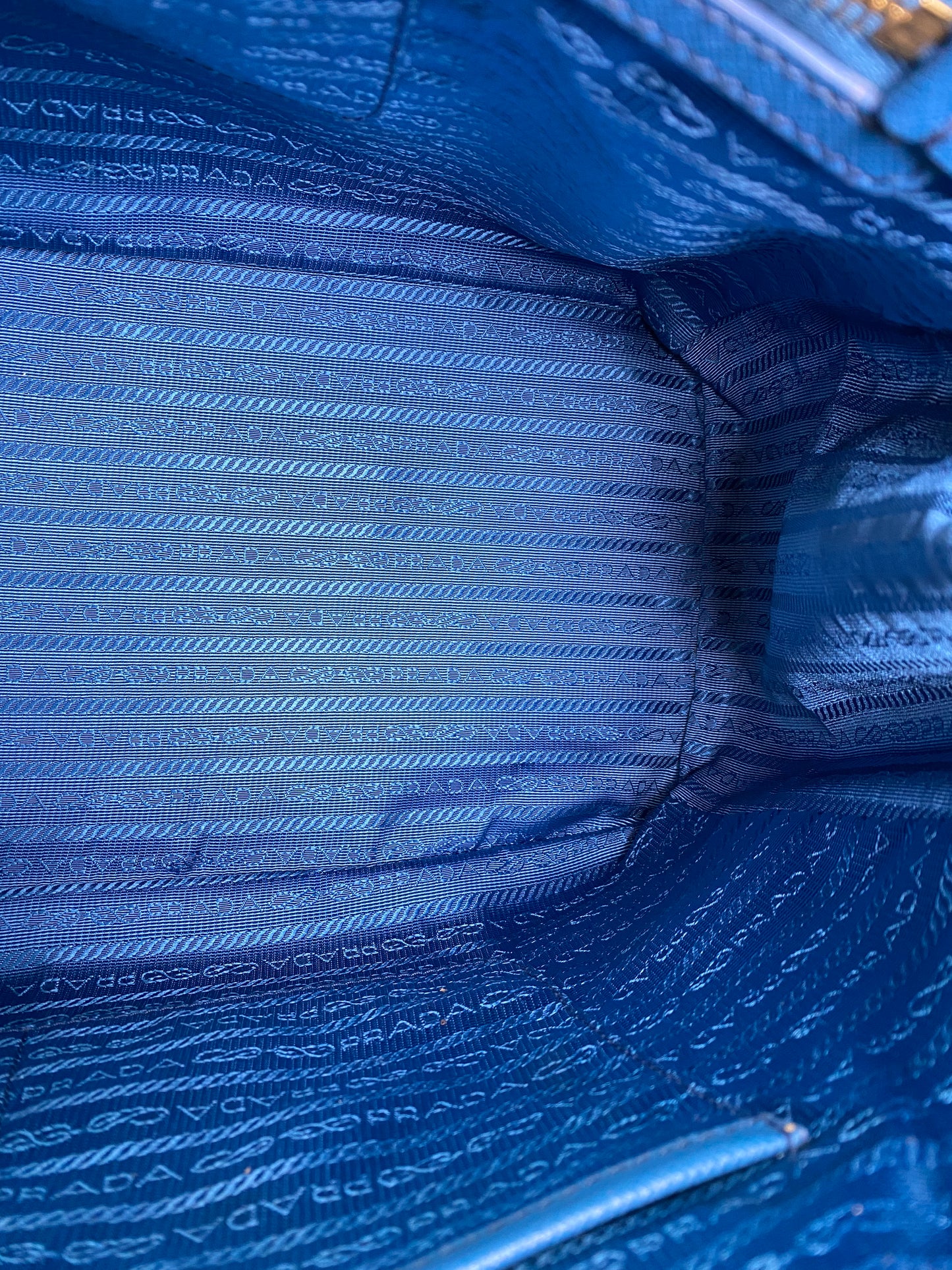 Prada Blue Saffiano Tote Bag GHW