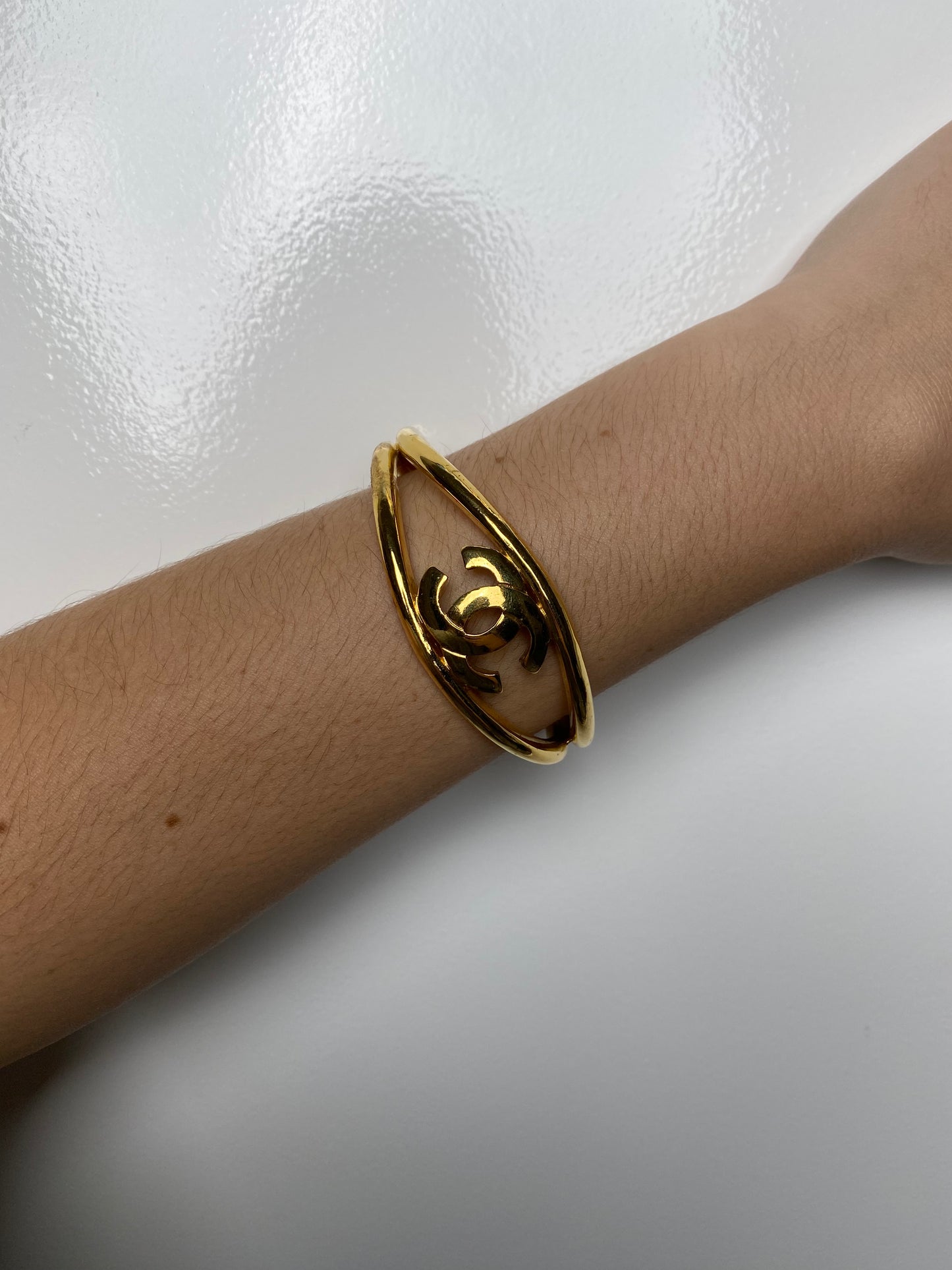 Chanel Vintage Gold CC Cuff