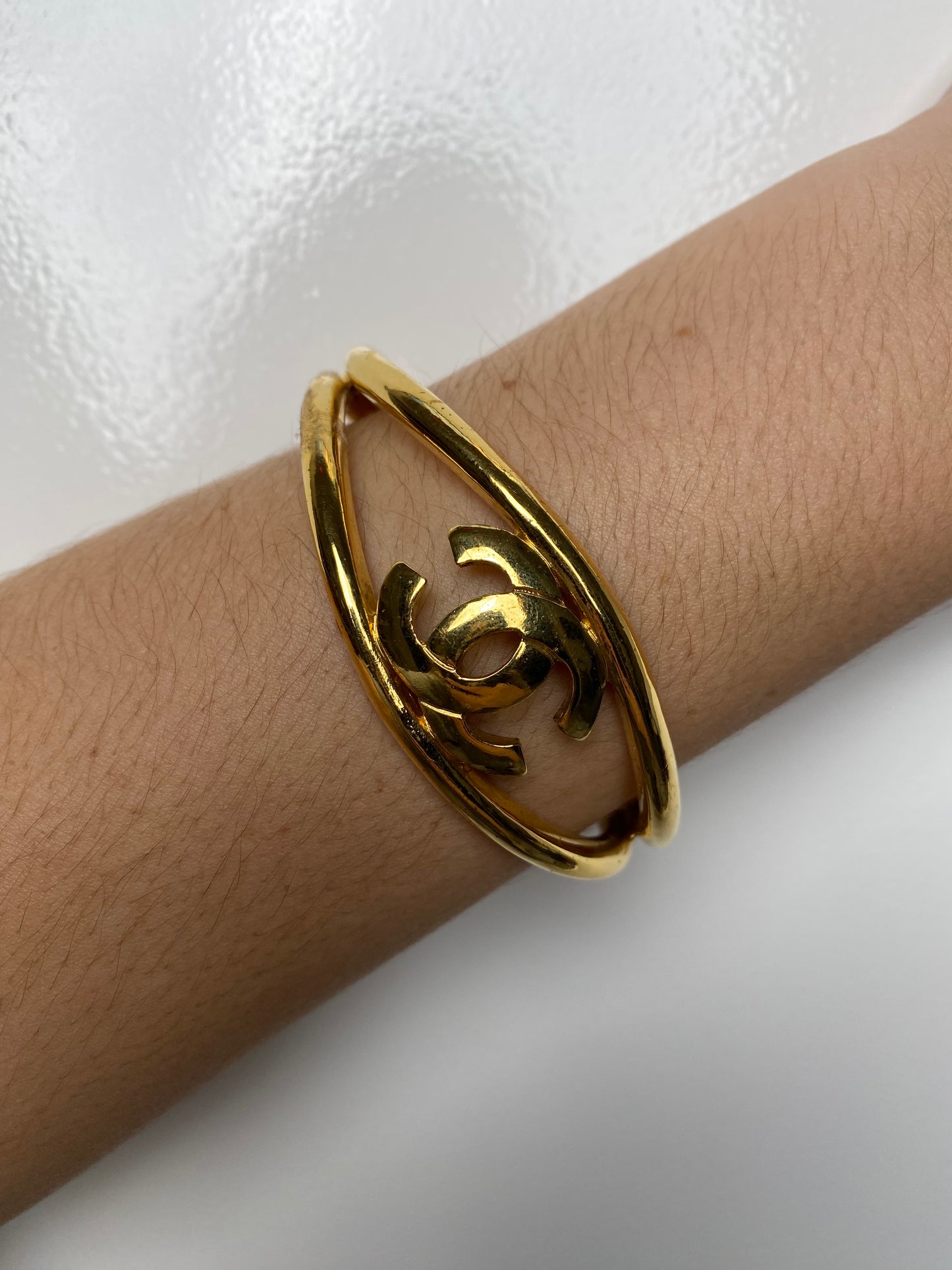 Chanel Vintage Gold CC Cuff