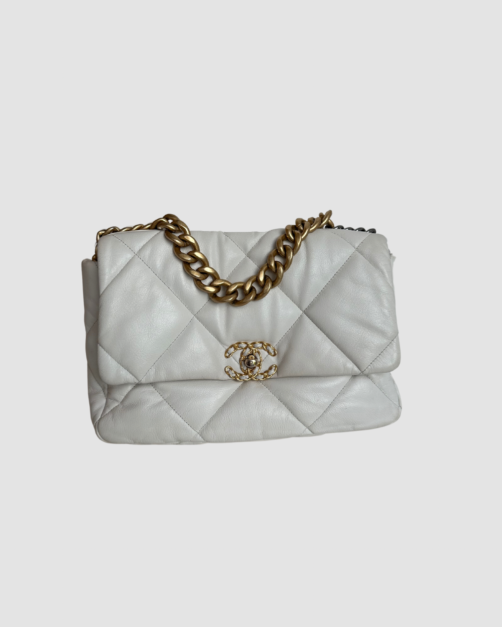 Chanel 2019 White Large Flap Bag