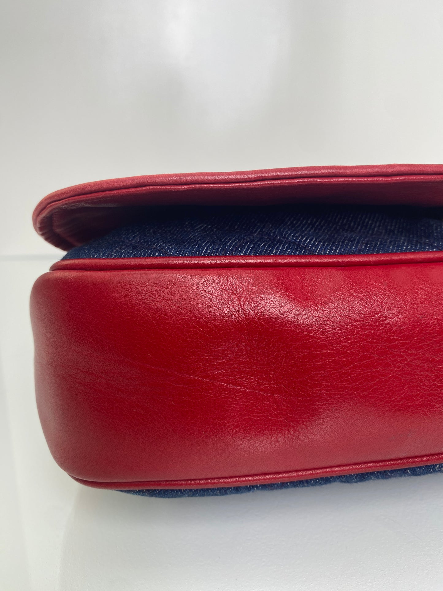 Chanel Blue & Red Denim & Leather Crossbody GHW