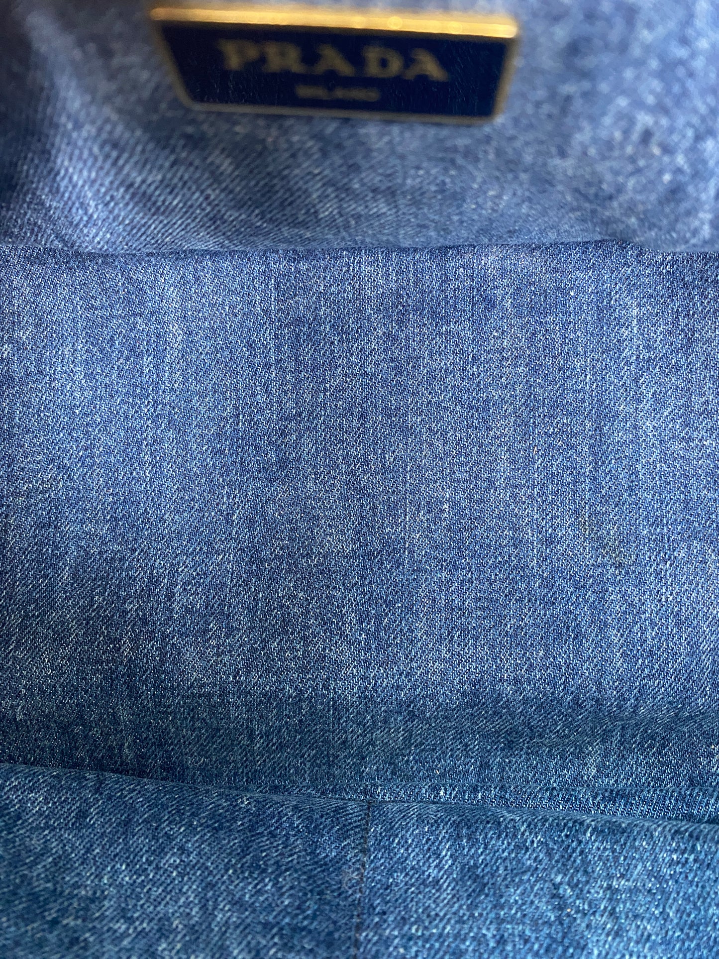 Prada Blue Denim Canapa Tote Bag GHW (As Is)