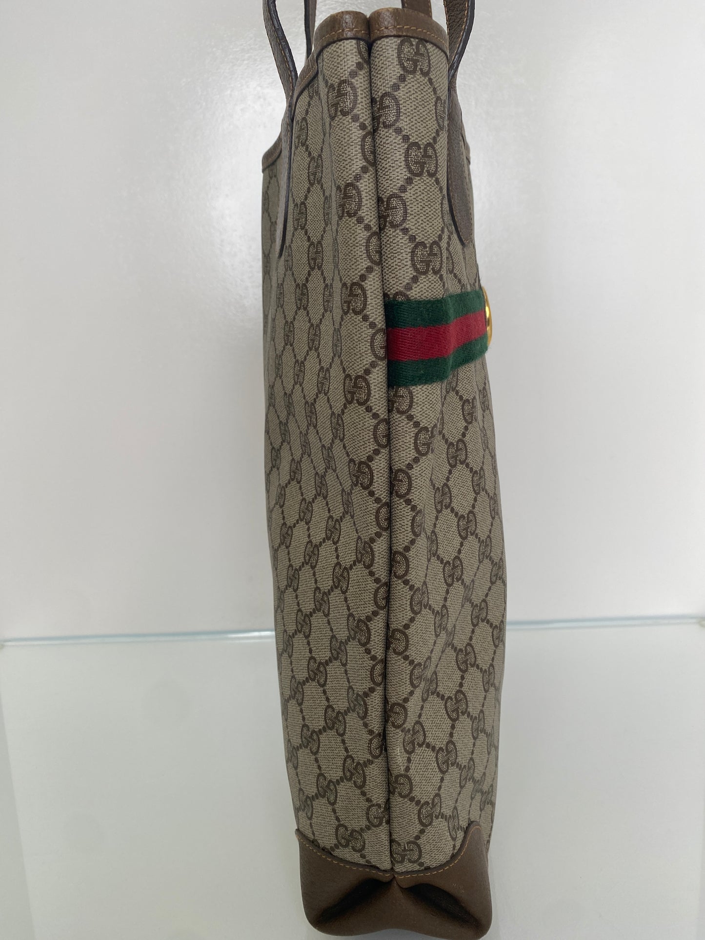 Gucci Web Stripe GG Supreme Tote