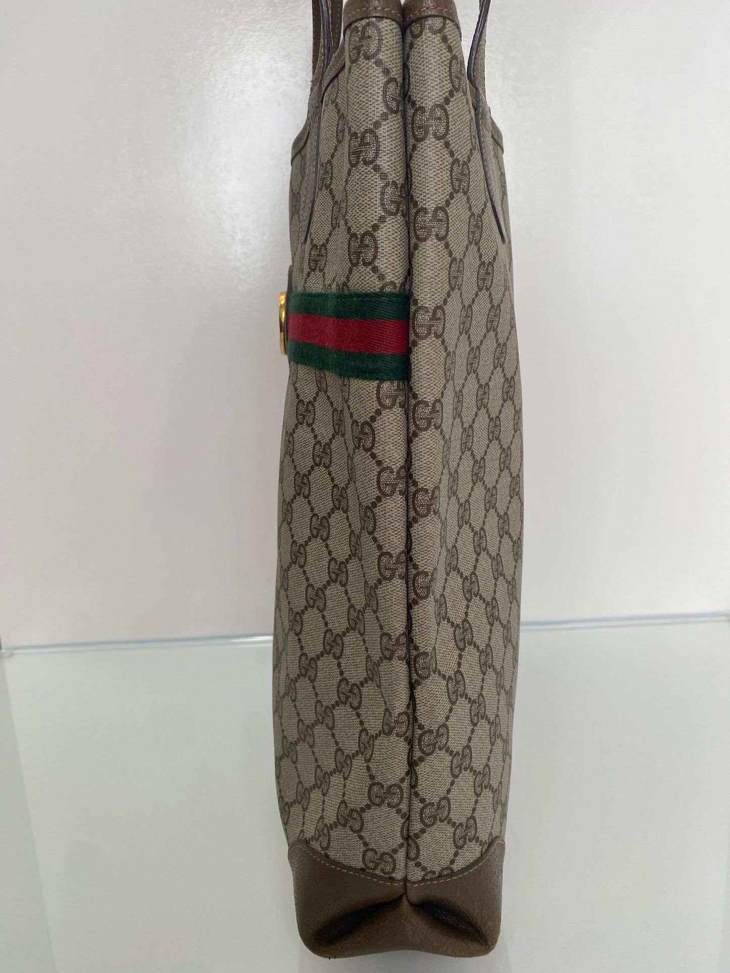 Gucci Web Stripe GG Supreme Tote