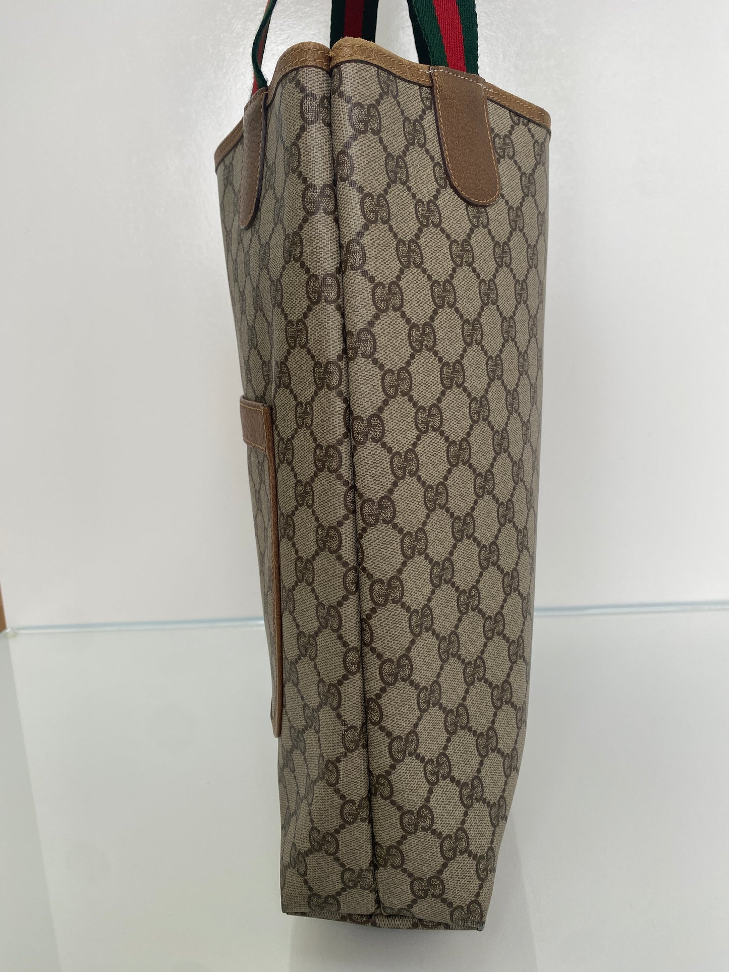 Gucci Web Stripe Strap GG Supreme Tote