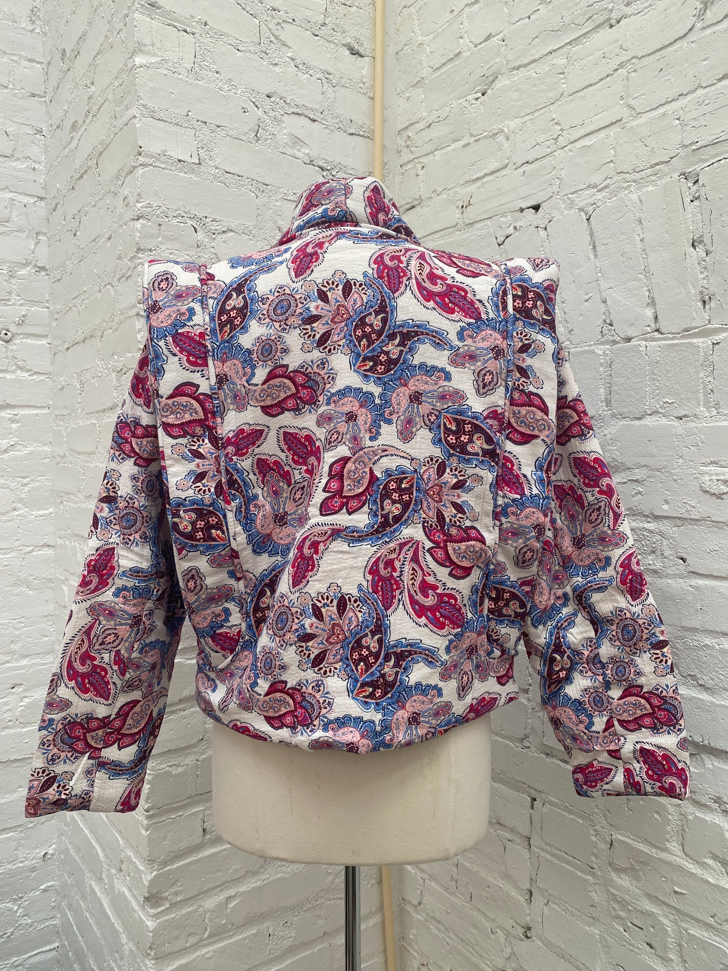 Magali Pascal WHite, Pink, & Blue Paisley Jacket, XS