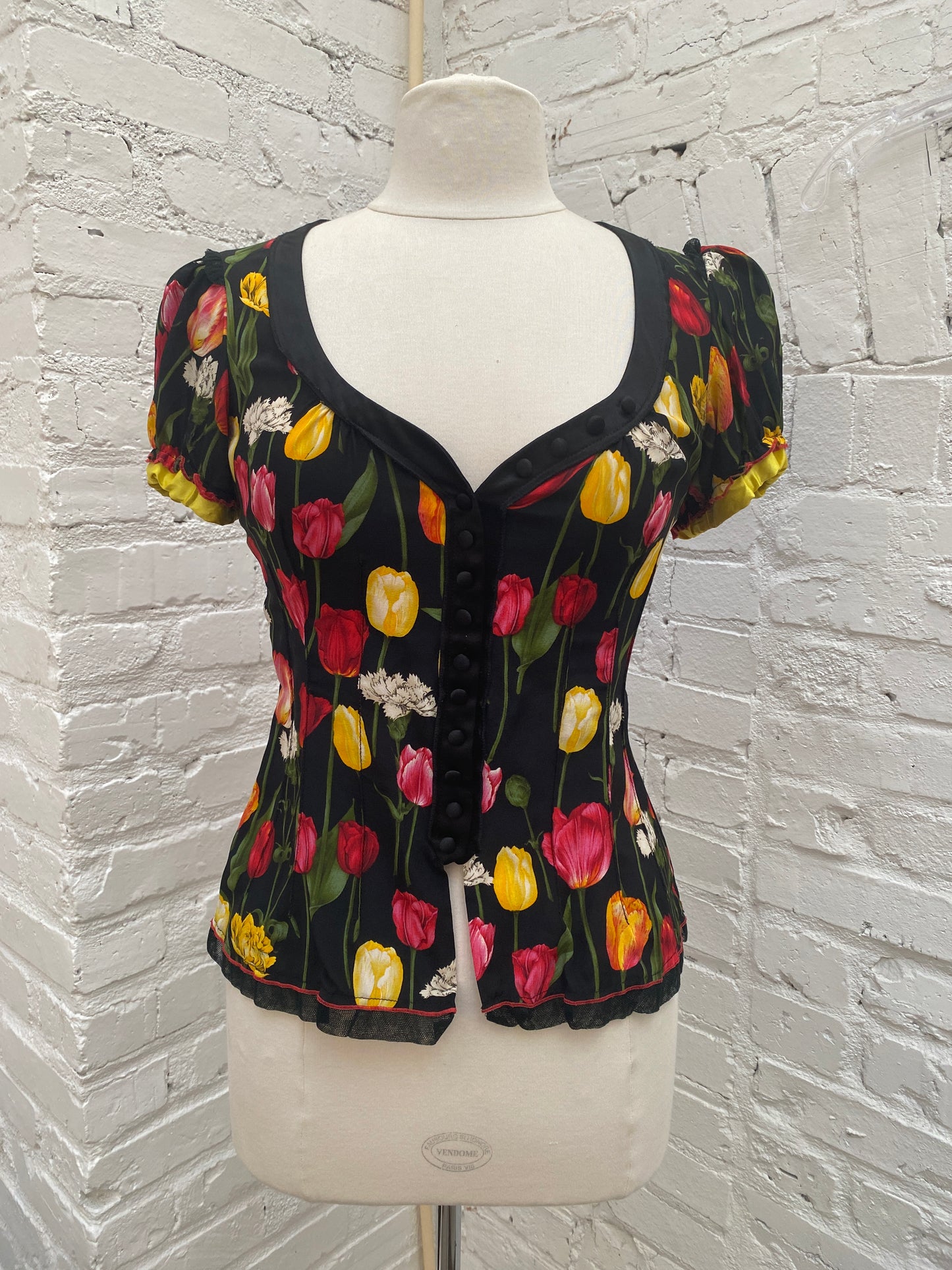 Dolce & Gabbana Black Tulip Skirt Set, 40