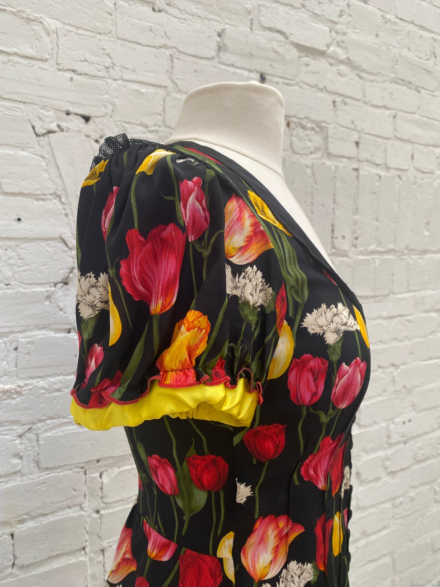 Dolce & Gabbana Black Tulip Skirt Set, 40