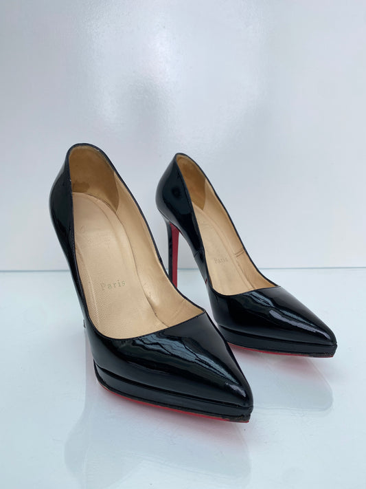 Christian Louboutin Black Patent Heels, 38.5
