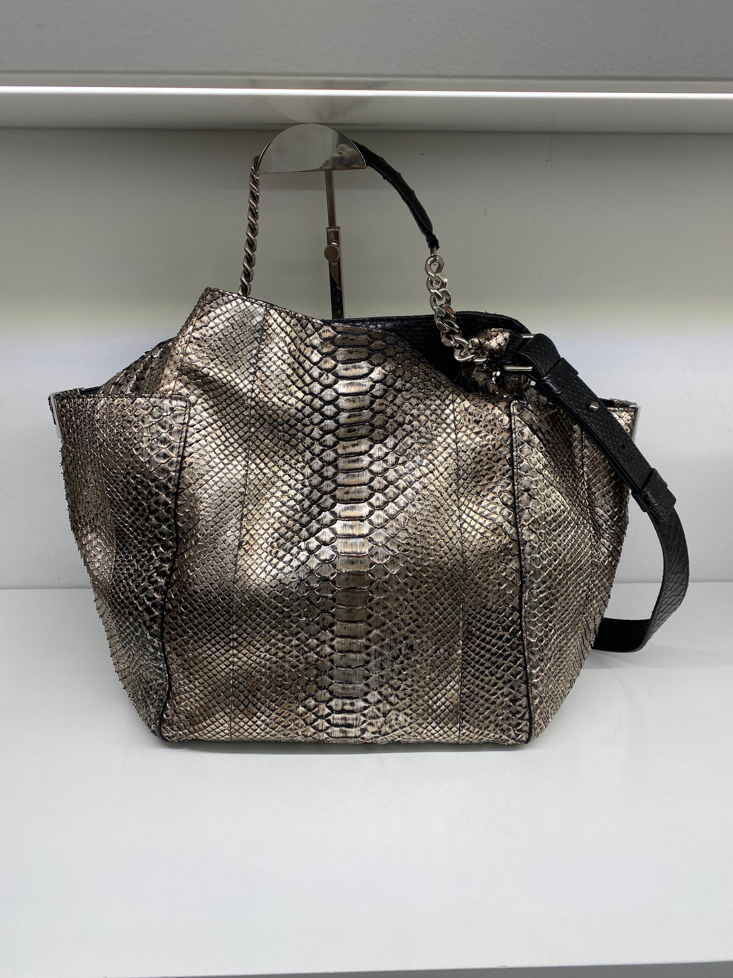 Jimmy Choo Snakeskin Metallic Hobo Bag