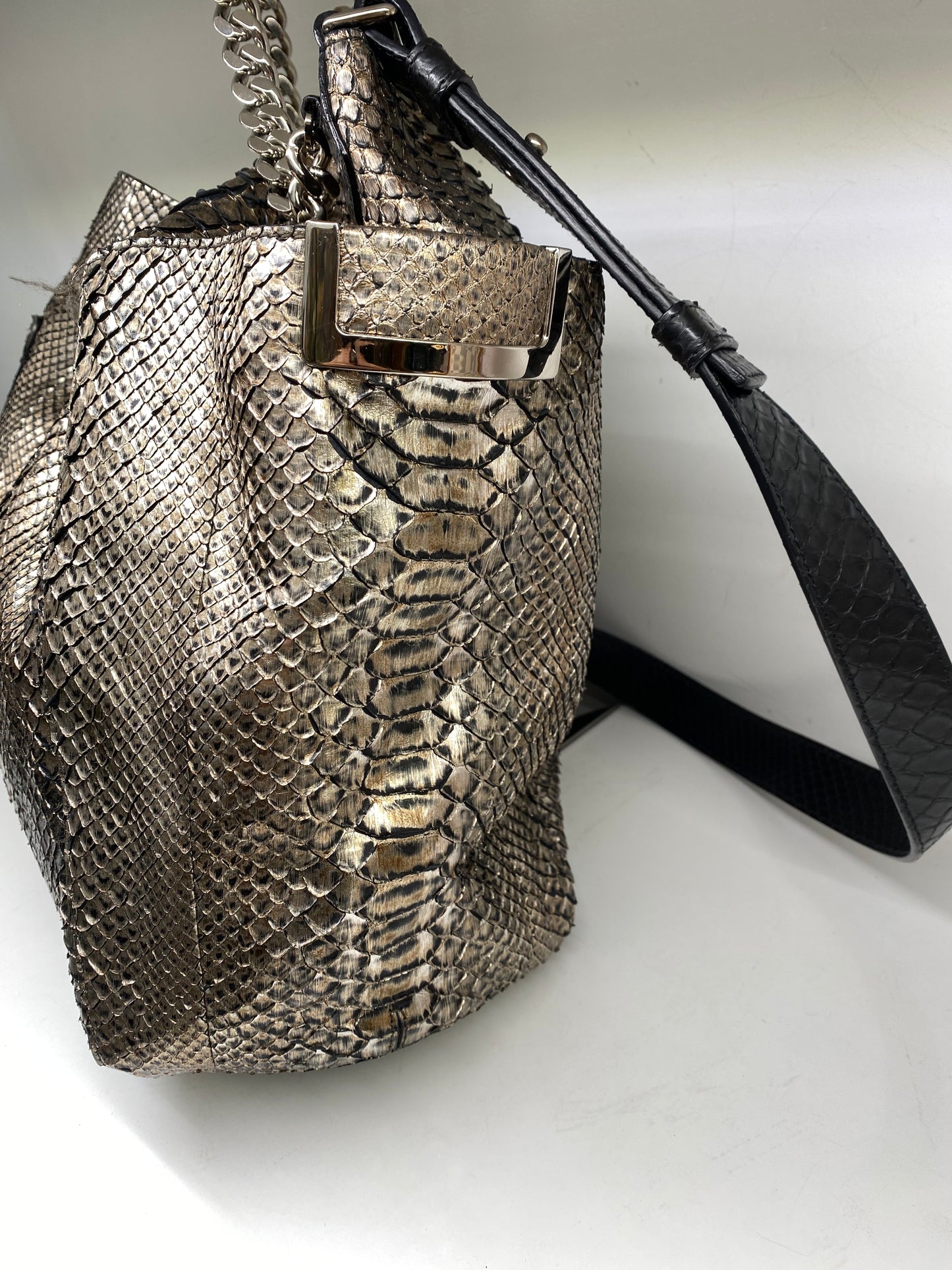Jimmy Choo Snakeskin Metallic Hobo Bag