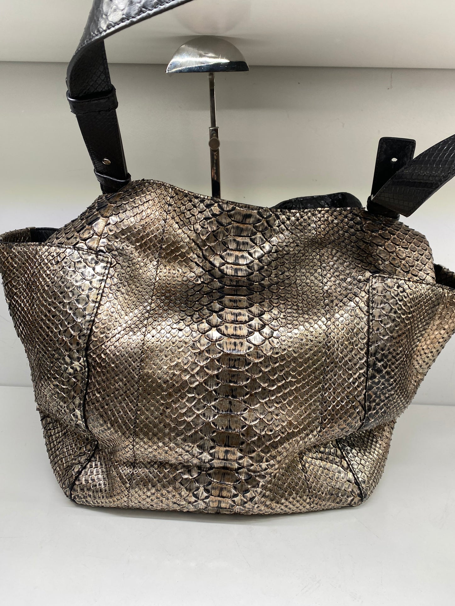 Jimmy Choo Snakeskin Metallic Hobo Bag